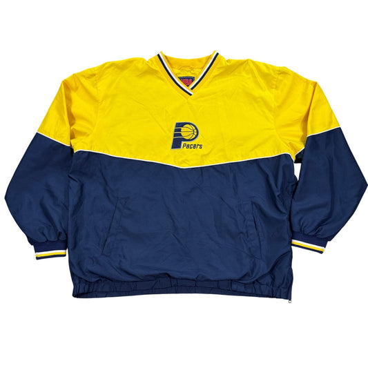Vintage NBA Indiana Pacers Pullover Windbreaker Jacket mens XXL Yellow Blue