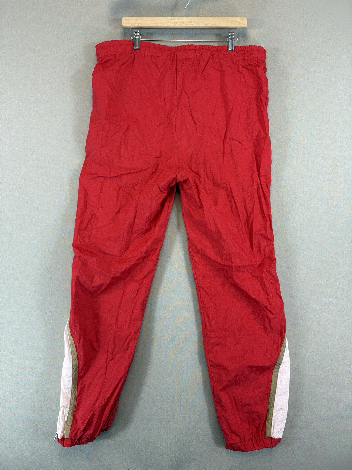 VTG 90s Starter San Francisco 49ers Red Track Pants mens XL Baggy Ankle Zip