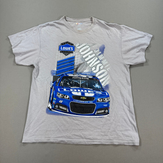 Vintage NASCAR Shirt Jimmie Johnson Lowe's Racing #48 Mens XL Gray Graphic Print