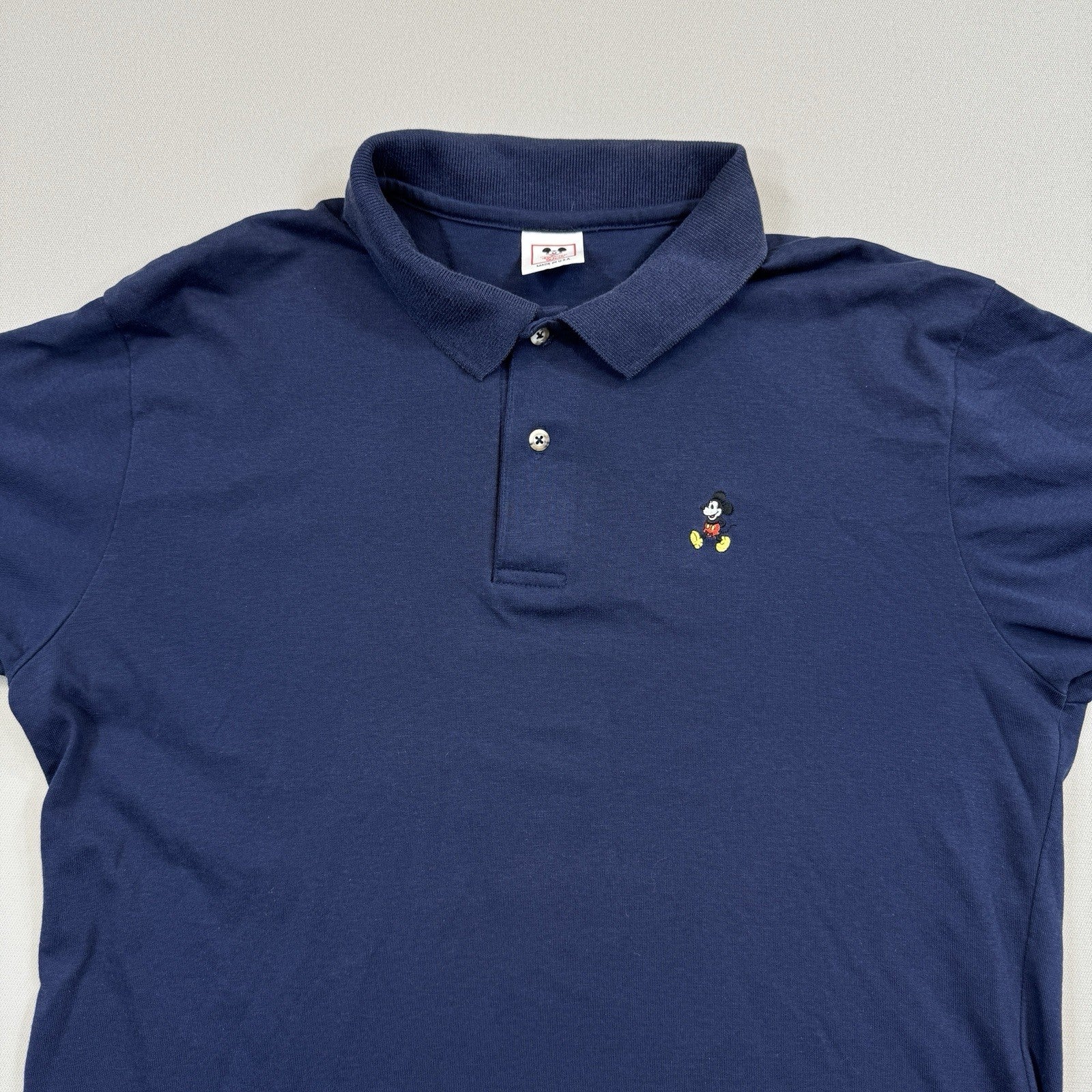 Walt Disney Polo Shirt mens Small Blue Mickey Mouse Embroidered Made In USA