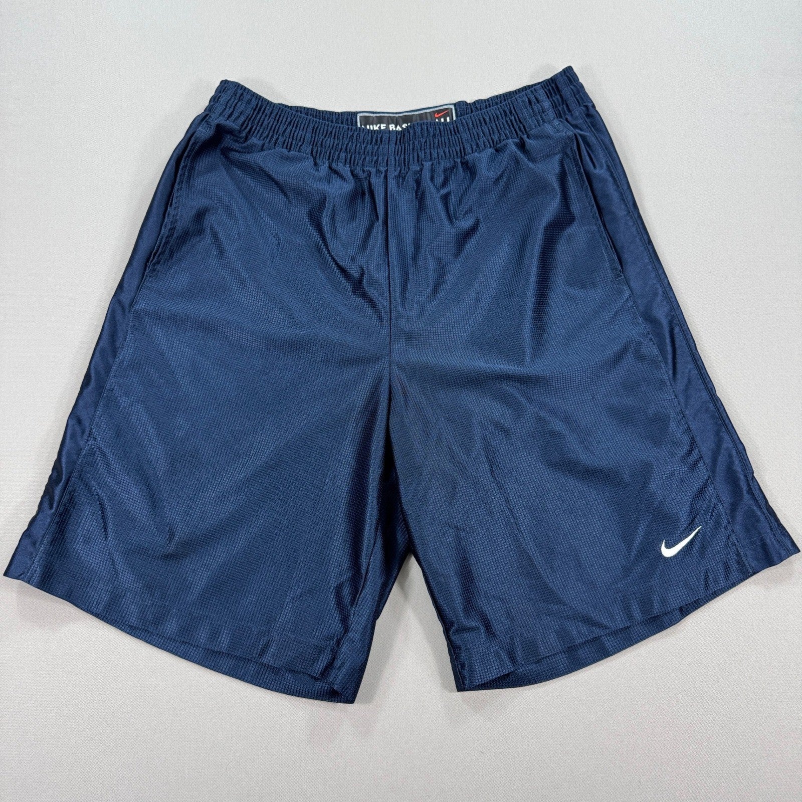 Vintage Nike Basketball Shorts mens XL Blue Mesh Baggy Swoosh Drawstring Y2K