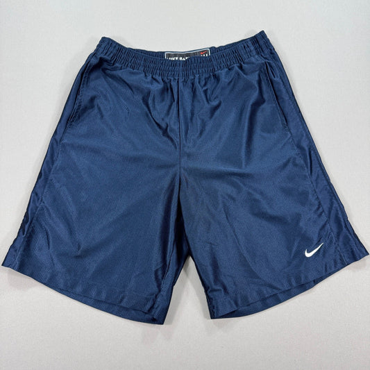 Vintage Nike Basketball Shorts mens XL Blue Mesh Baggy Swoosh Drawstring Y2K