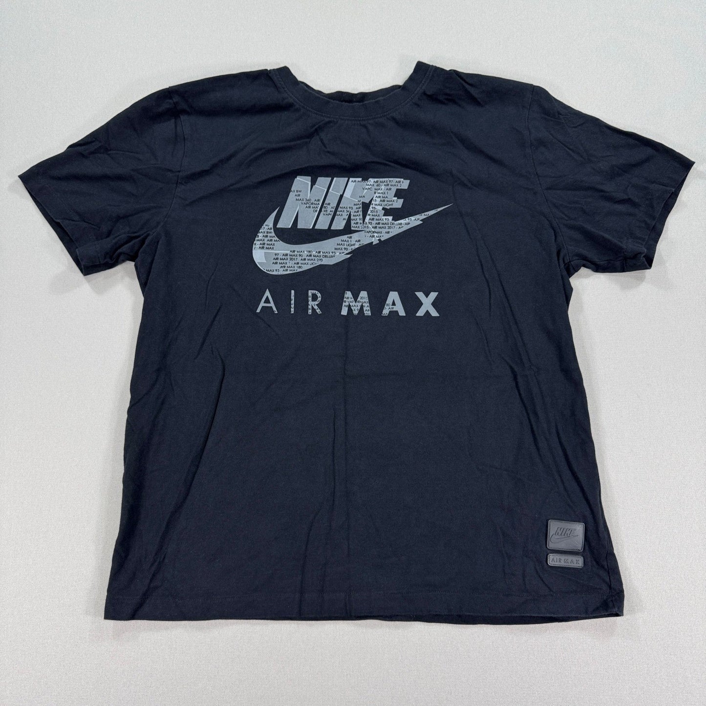 Nike Air Max Graphic Print T-Shirt mens XL Black Short Sleeve Casual Crew Neck