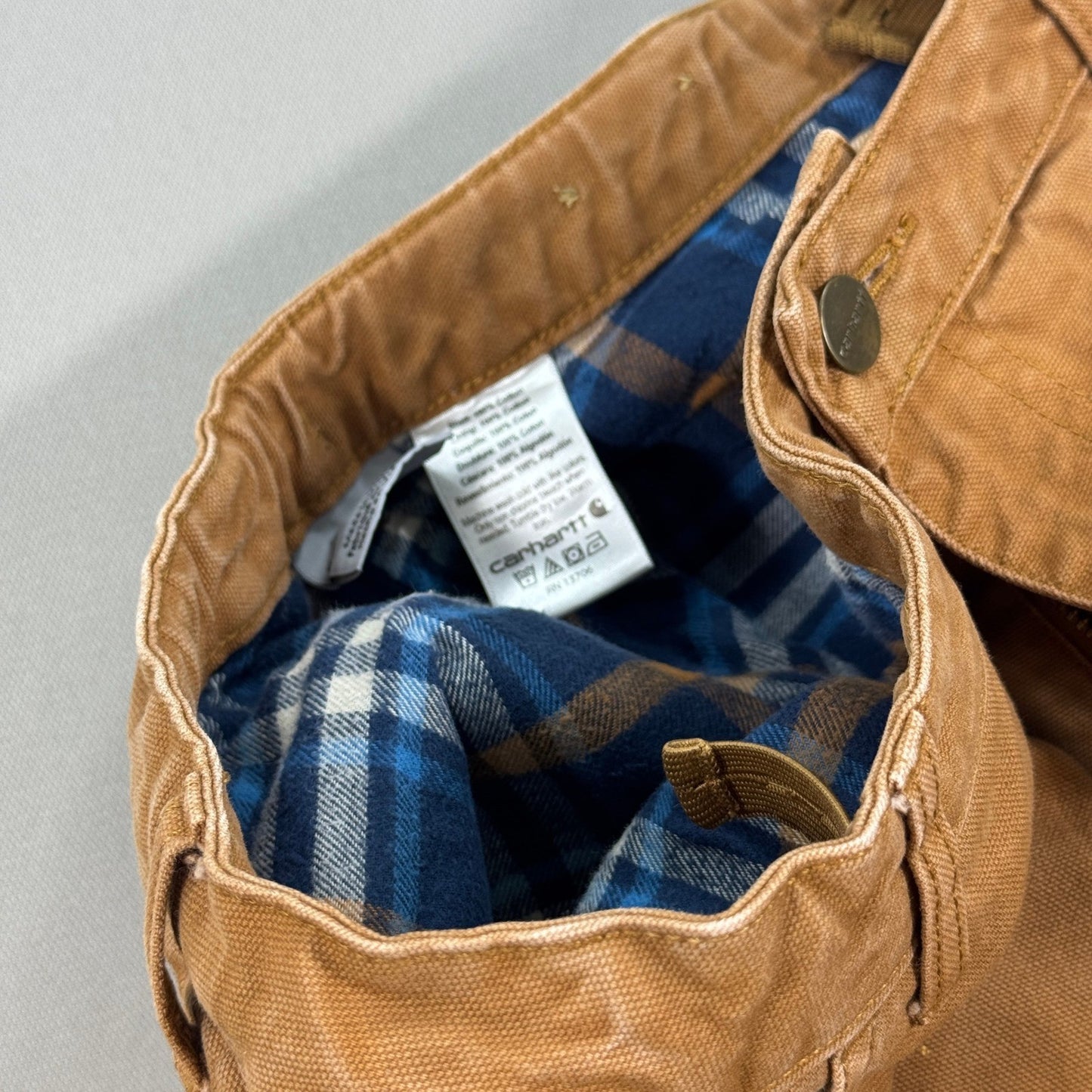 Carhartt Carpenter Pants Flannel Lined Womens Size 16 Brown Duck Canvas