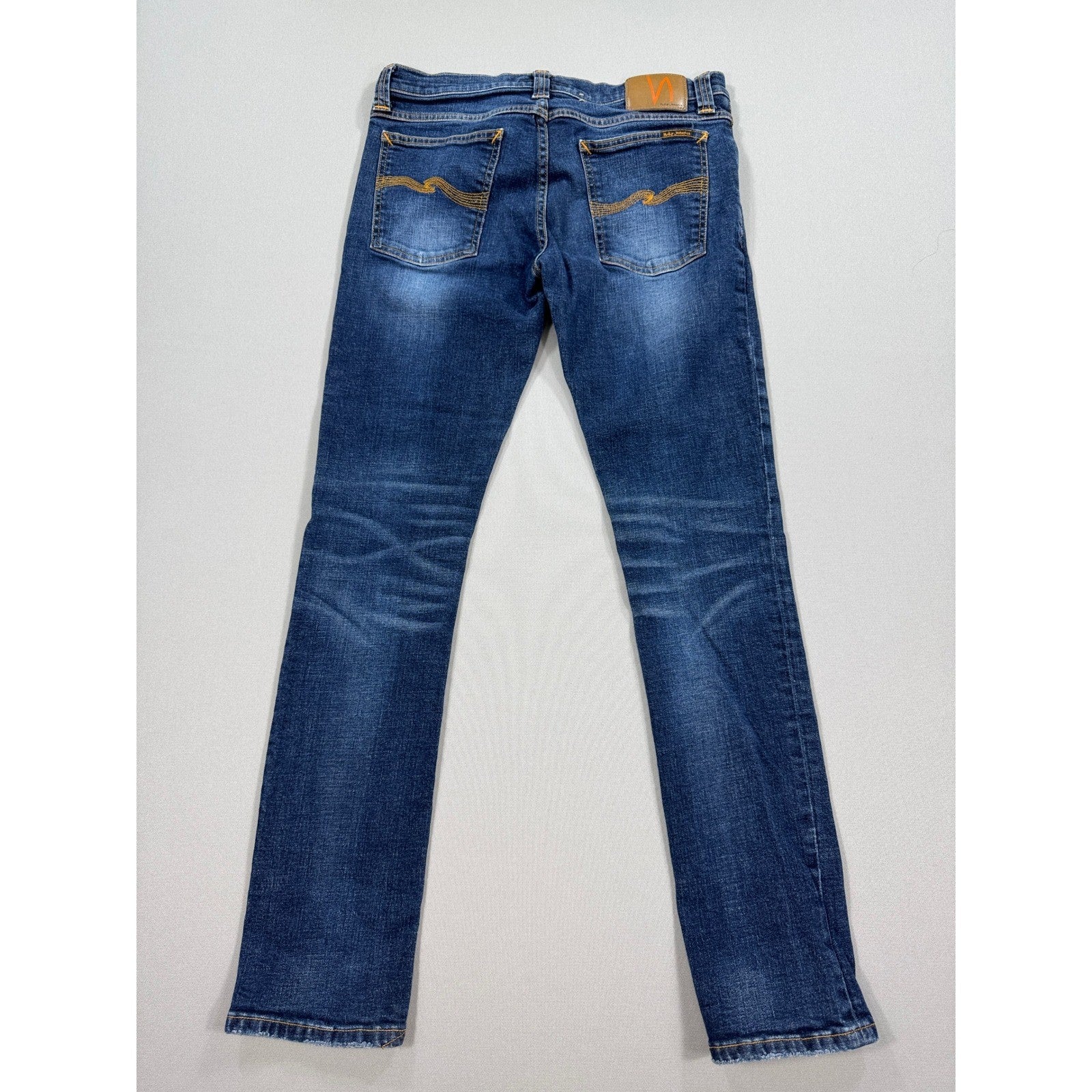 NUDIE Jeans Co. Jeans mens 32x32 Denim Tight Long John Org Calm Blue