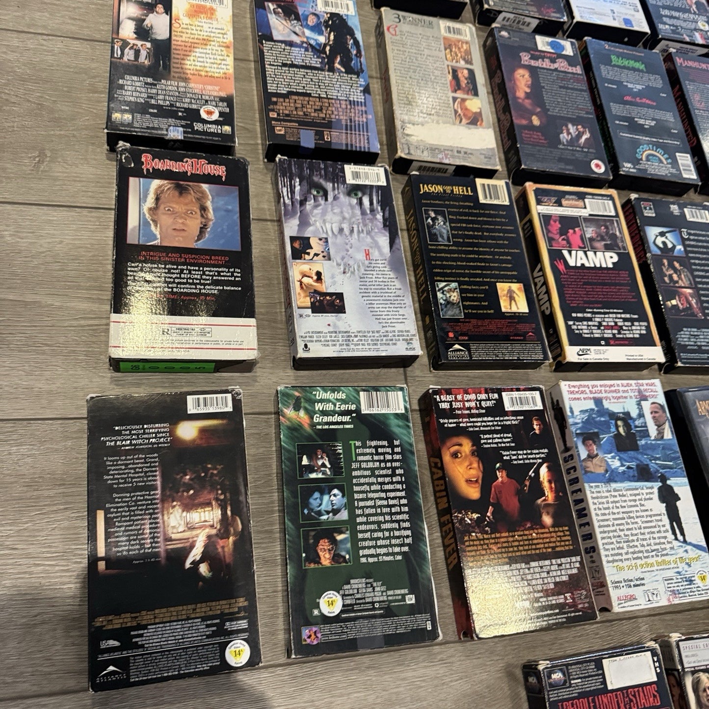 Horror VHS classics Lot Of 30 With Many Grails - Boarding House Jason And More