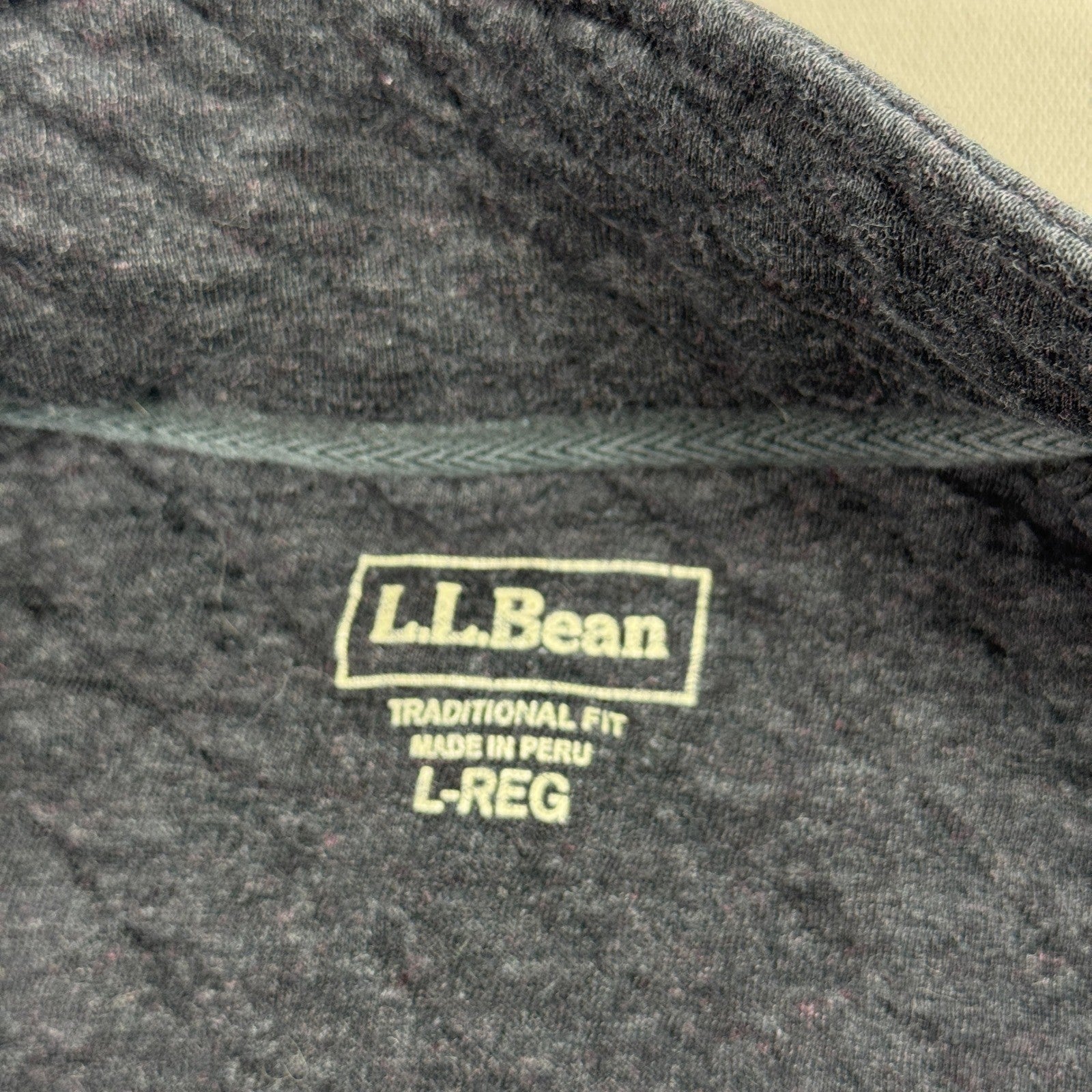 LL Bean Quilted Sweater Men's Large Navy Blue Zip Up Traditional Fit Sweatshirt