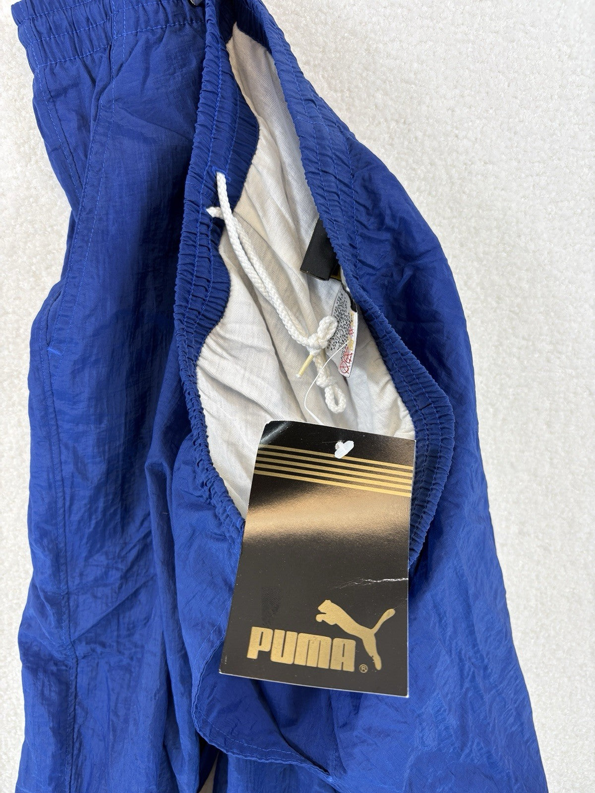 Vintage Puma Track Pants Y2K Mens Large Blue Windbreaker Sweatpants Athletic NEW