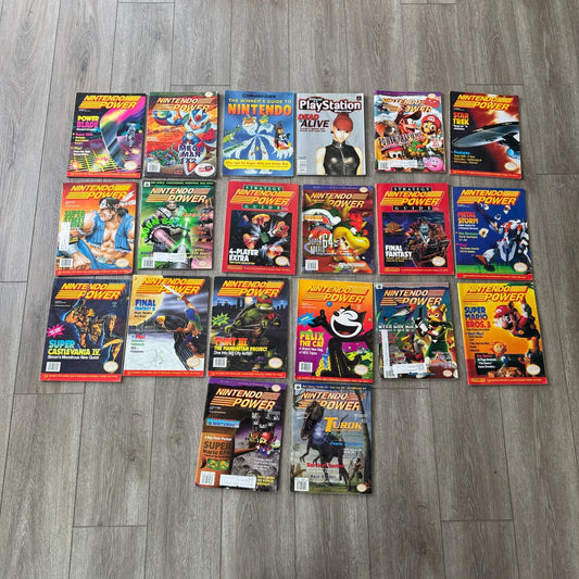 Lot of 18 Nintendo power Magazines & 1 Playstation Magazine Read Description