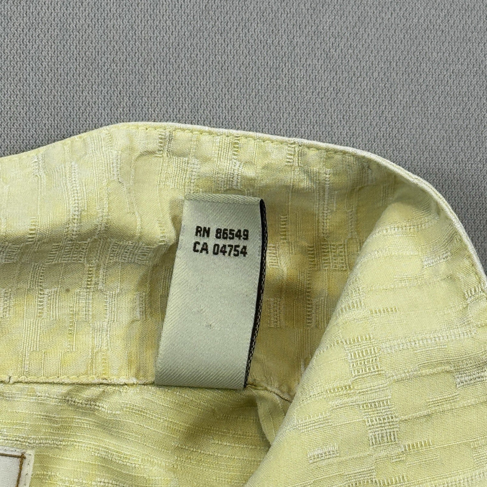 Tommy Bahama Hawaiian Shirt mens XL Yellow Button Up Tropical Beach Silk Blend