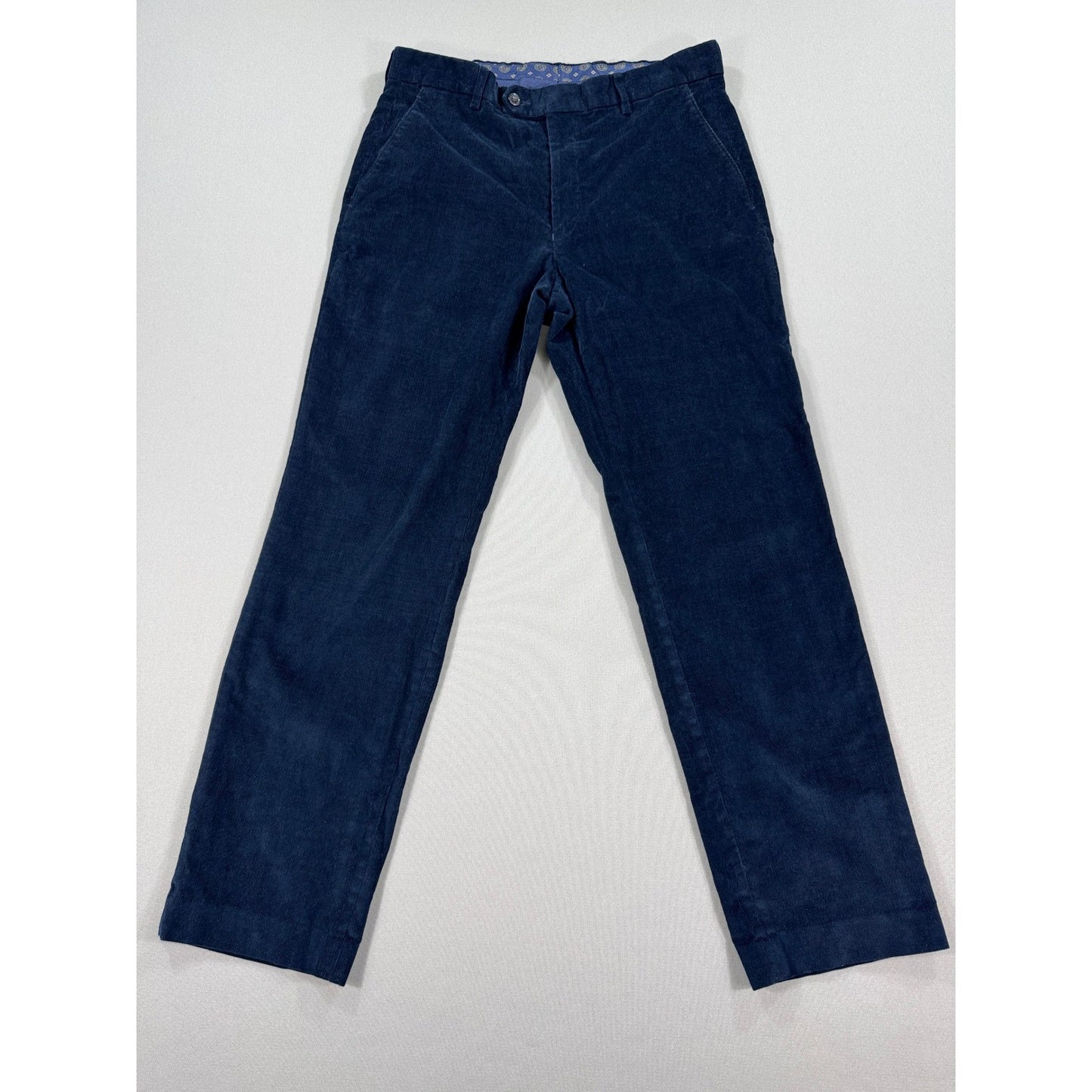 Lauren Ralph Lauren Corduroy Pants Classic Fit Mens Navy Blue 32x30 Straight Leg