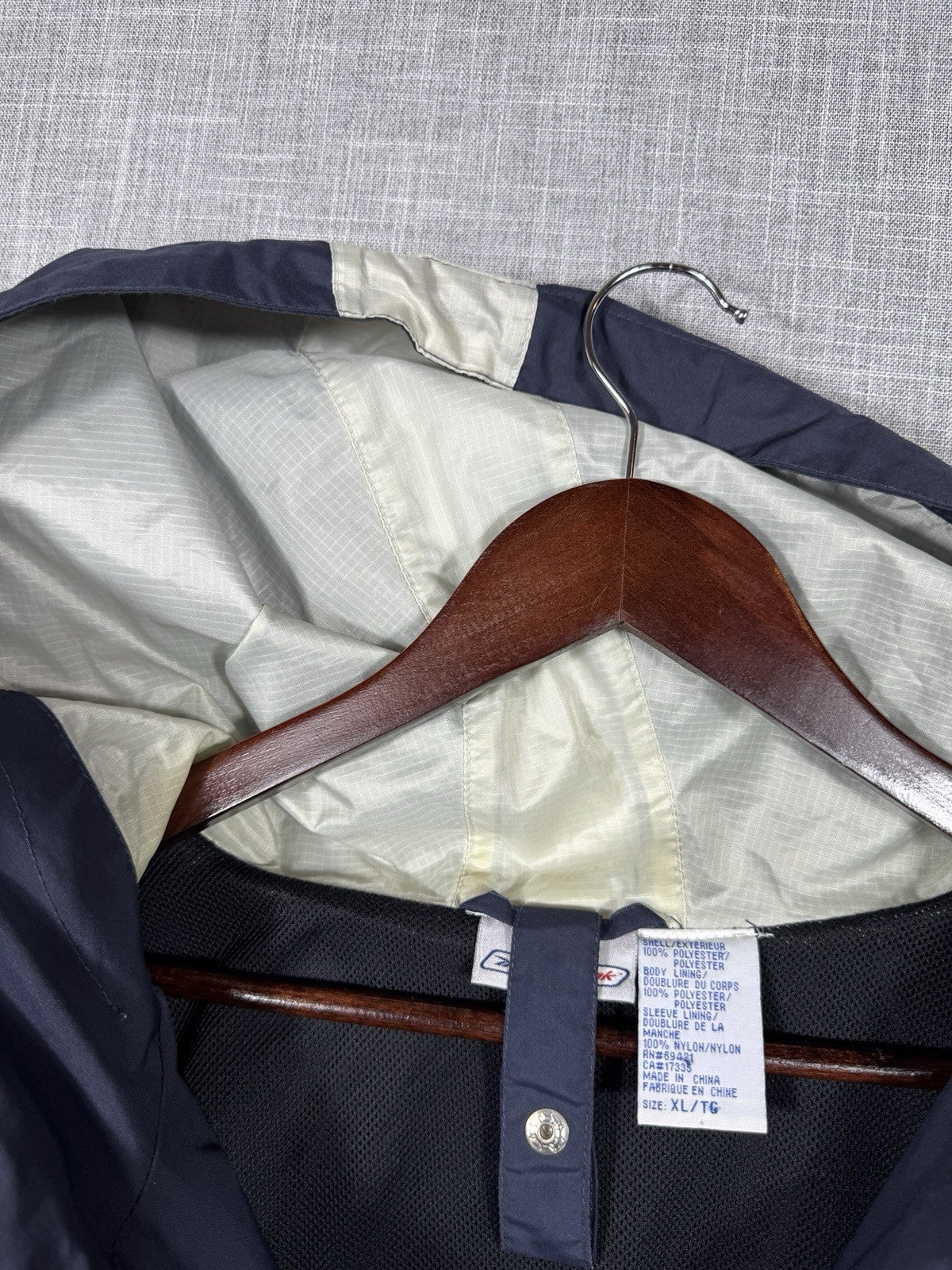 Vintage Reebok Windbreaker Jacket Pullover Oversized Blue Mens XL