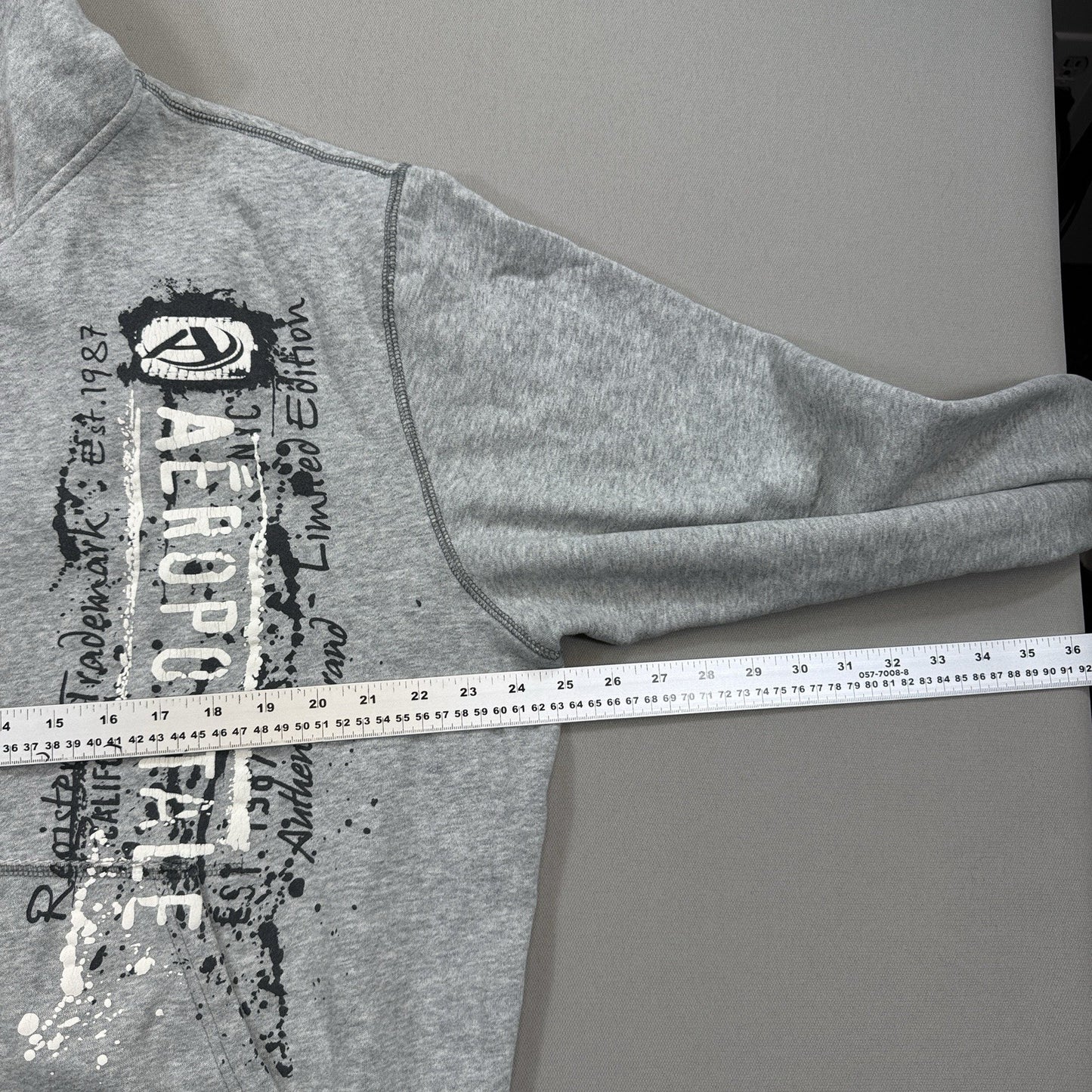 VTG Aeropostale Y2K Hoodie Jacket mens XL Gray Full Zip Fleece