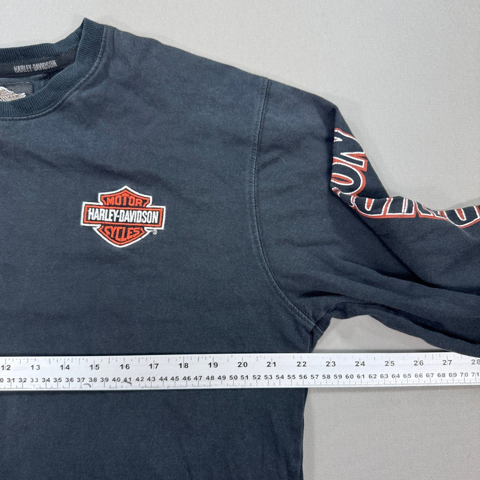 VTG Harley Davidson Long Sleeve Shirt Mens Large Embroidered Patch Y2K