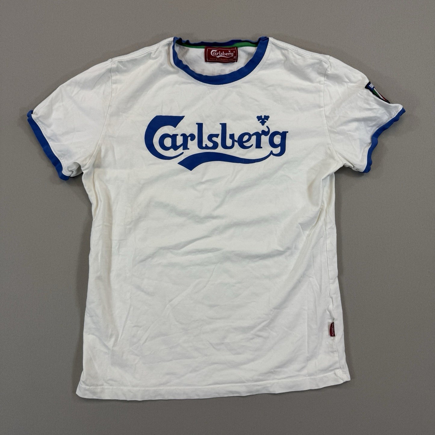 Carlsberg Italy 2012 Football Shirt Youth 2XL White Jersey Made in Italy