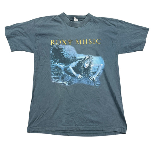 Vintage Roxy Music Siren T-Shirt 1975 Men's Large Dark Teal Graphic Tee 90s