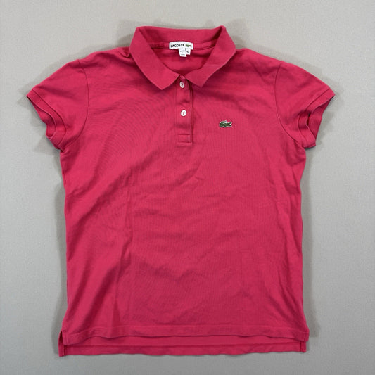 Lacoste Slim Fit Mini Cotton Piqué Polo Womens Size 42 Pink Shirt Stretch