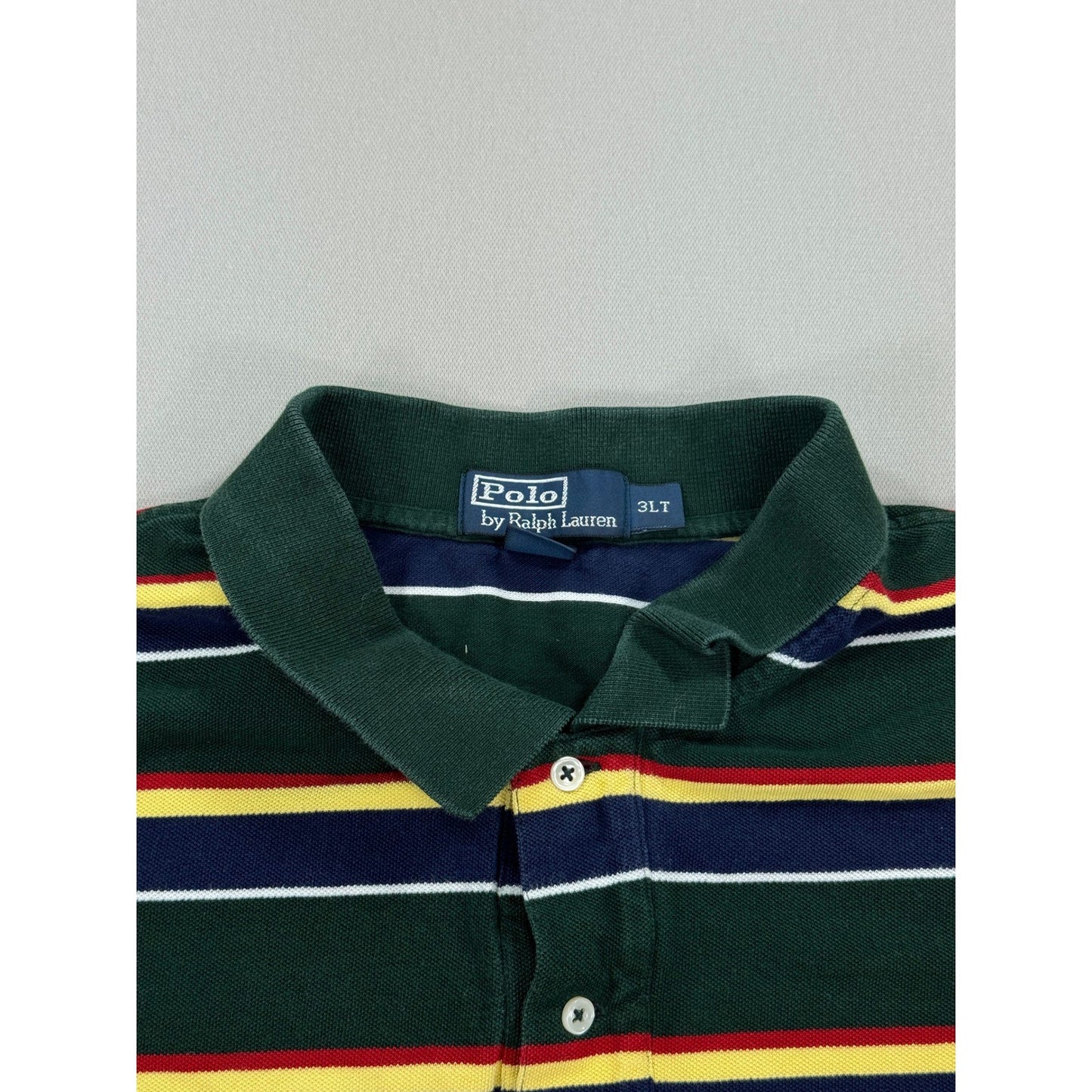 Polo by Ralph Lauren Polo Golf Shirt mens Size 3XLT Green Stripe Short Sleeve