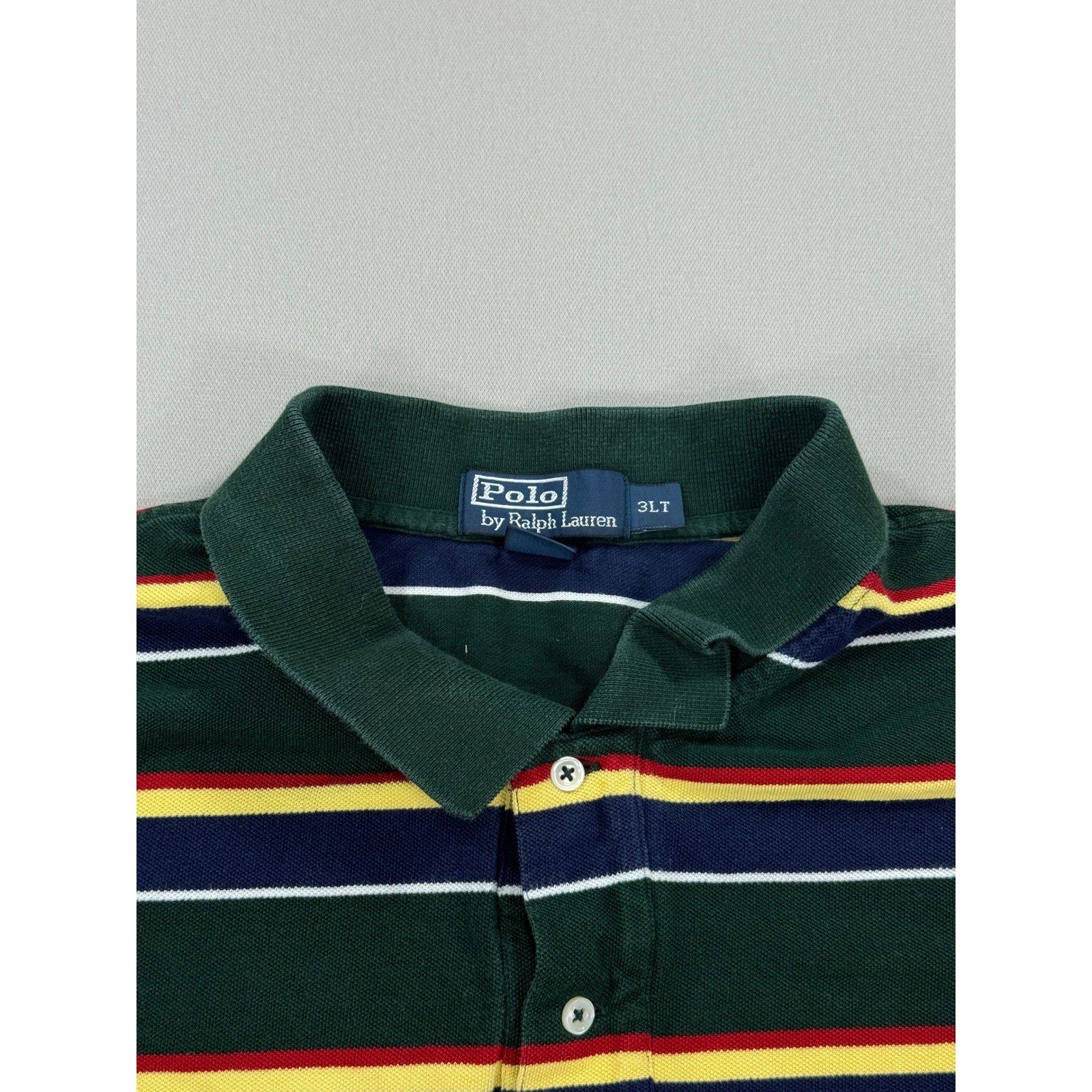 Polo by Ralph Lauren Polo Golf Shirt mens Size 3XLT Green Stripe Short Sleeve