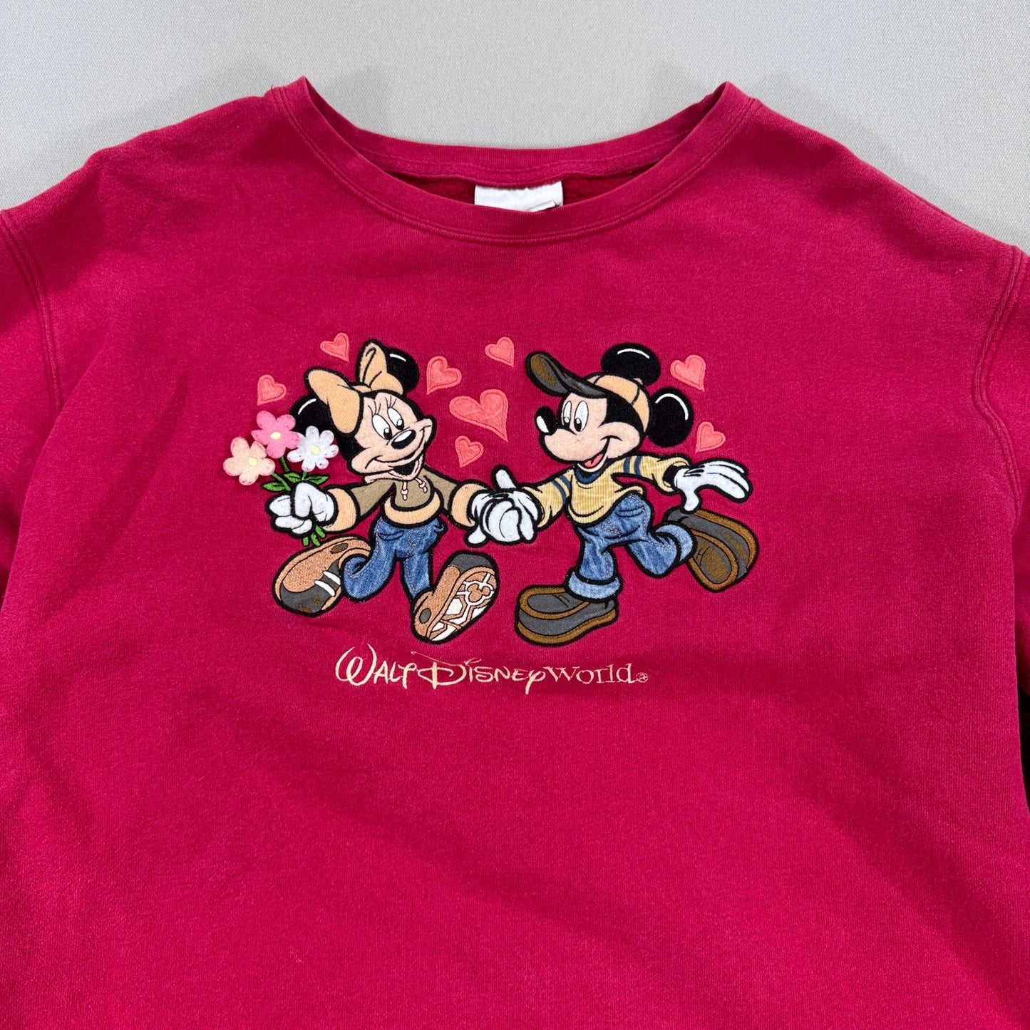 Vintage Disney World Mickey & Minnie Mouse Valentines Sweater Womens XL