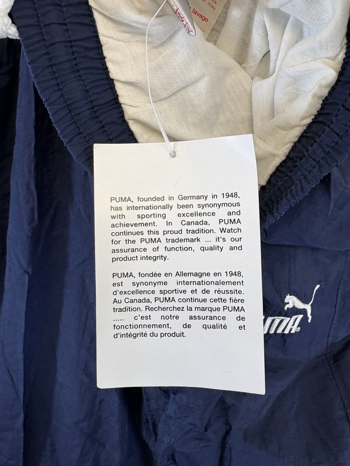 Vintage Puma Circuit Y2K Ankle Zipper Navy Blue Pants With Tag Mens Large New