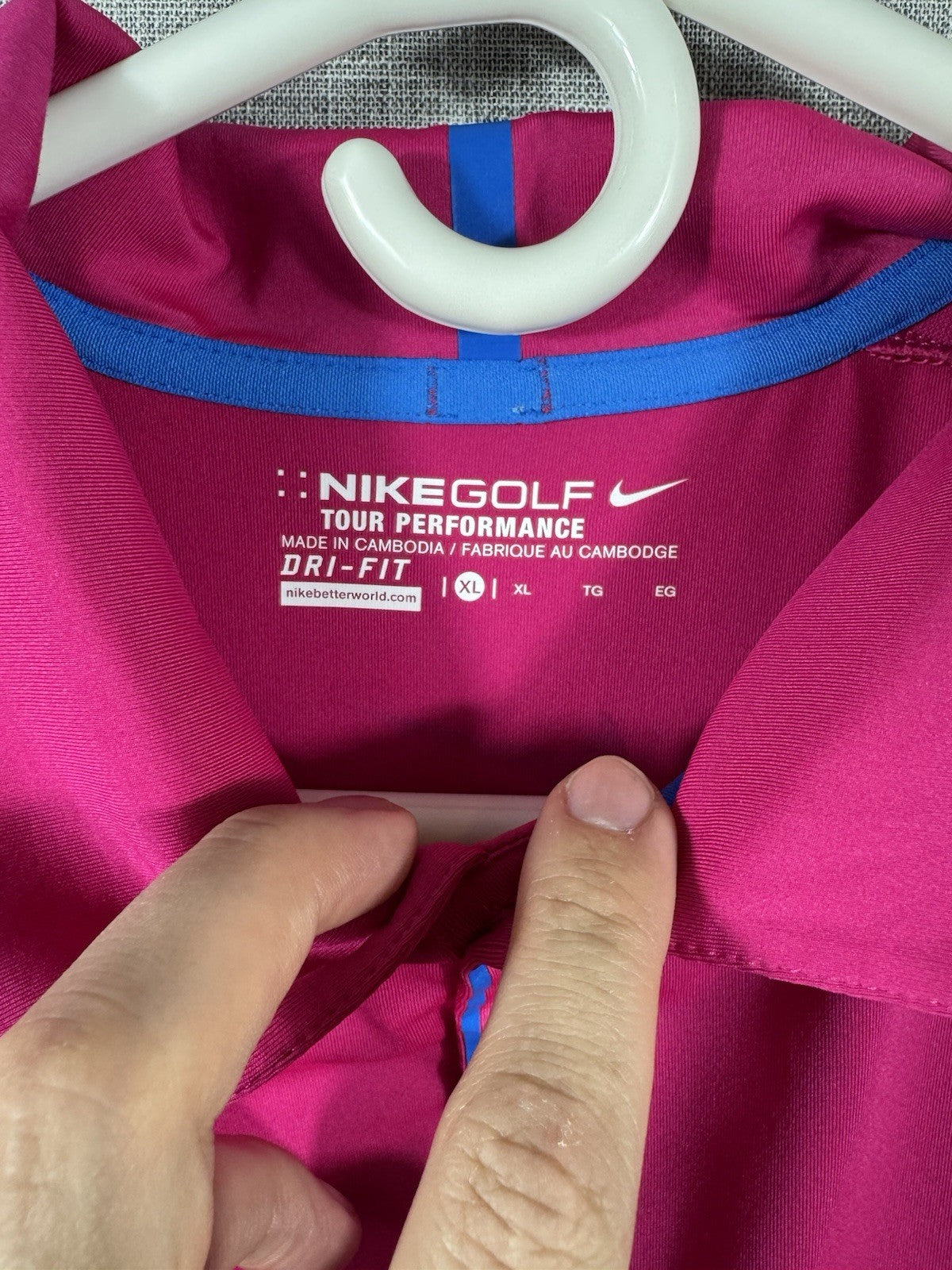 Nike Golf Polo mens Size XL Pink Short Sleeve Dri Standard fit