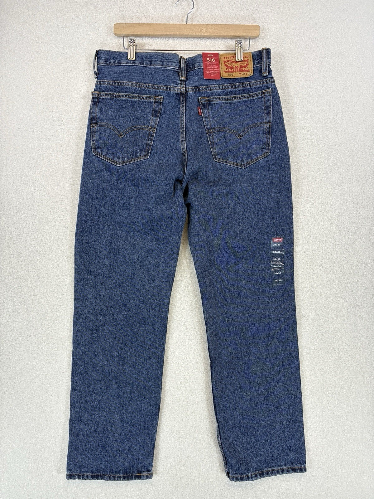 Levi's 516 Slim Straight Jeans Mens 34x30 Medium Wash NEW