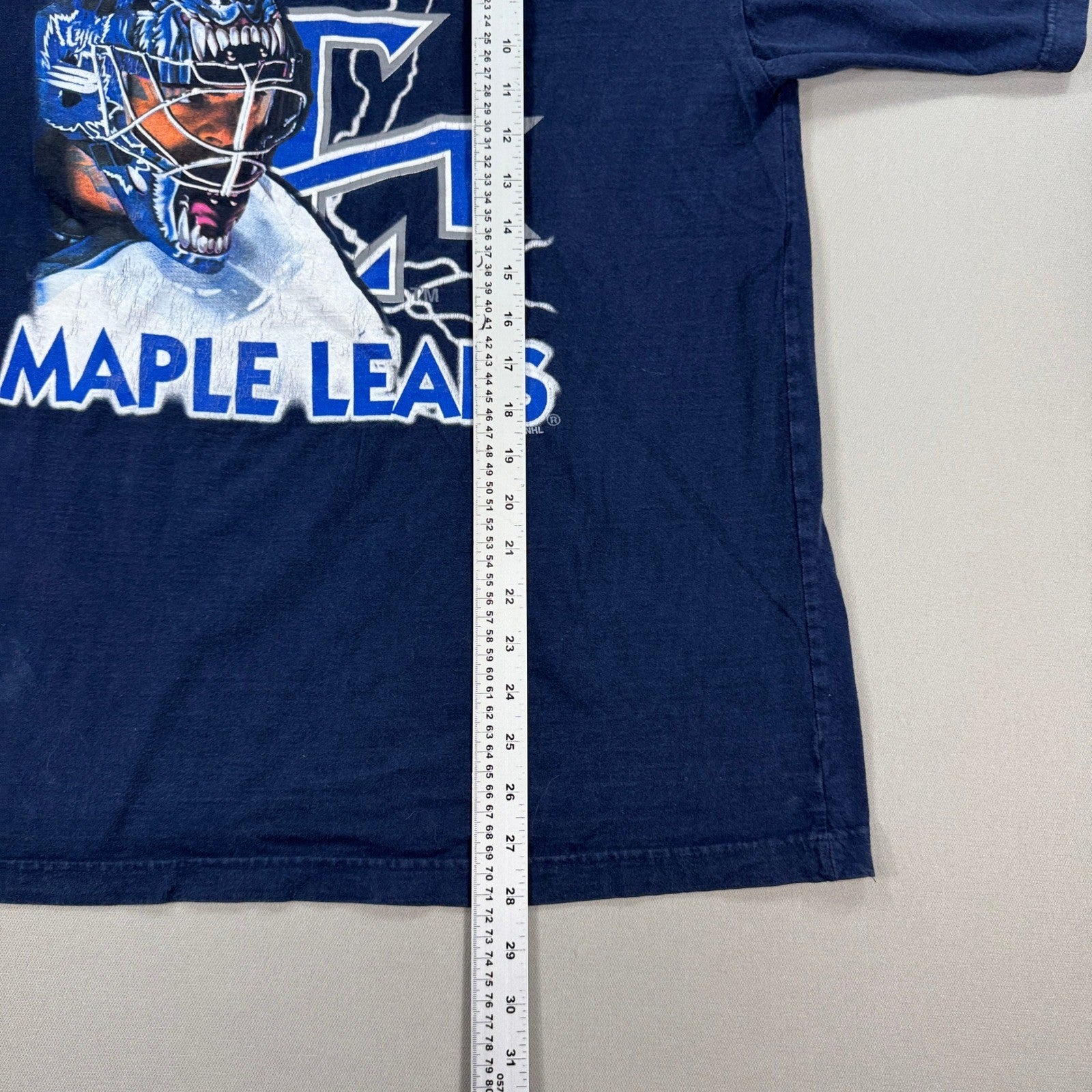 Vintage Toronto Maple Leafs Curtis Joseph Shirt NHL Hockey mens Large Navy Blue