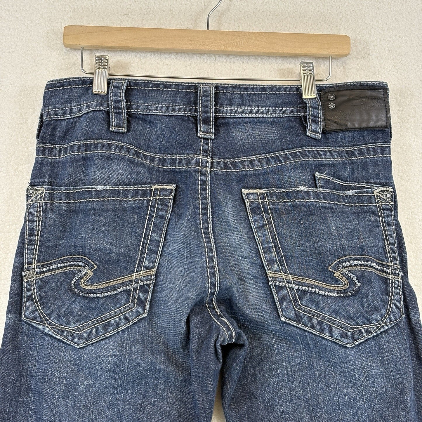 Silver Jeans Zac Blue Denim Relaxed Fit Mens 32x30  Straight Leg Dark Wash