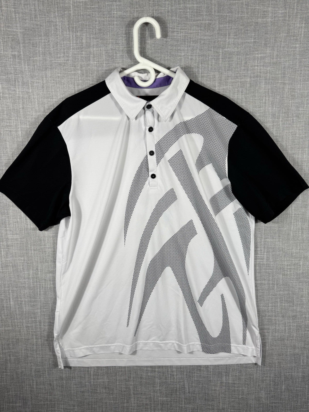 JAMIE SADOCK mens GOLF/POLO Black And White Size Large Geometric Pattern