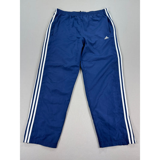 VTG Adidas Baggy Track Pants 3 Stripe Zipped Ankle mens Medium Blue