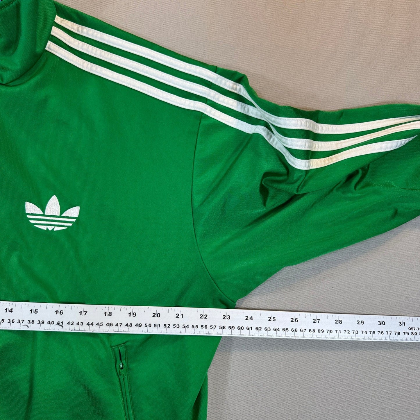 Vintage Adidas Originals Track Jacket mens Large Green White Trefoil Full Zip