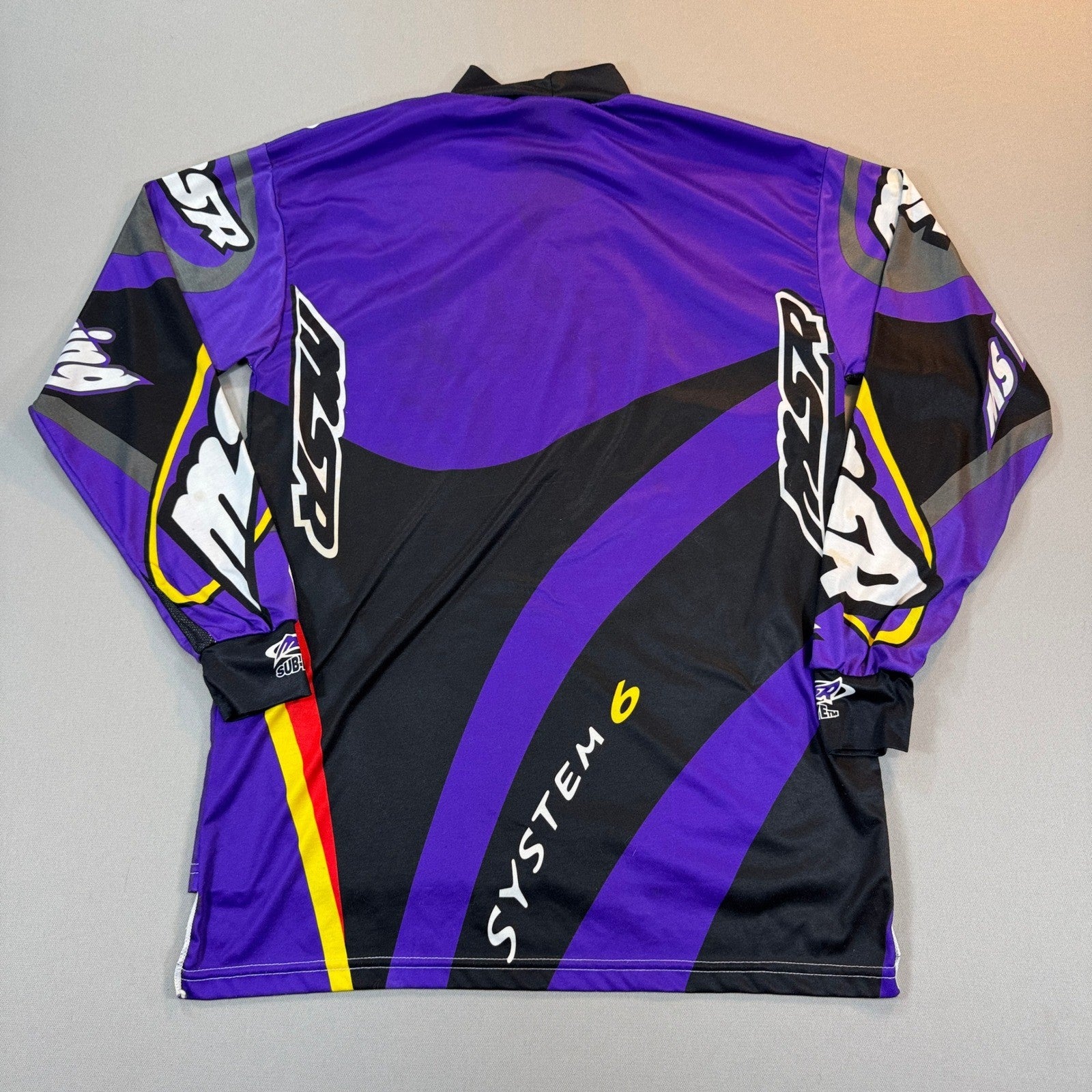 Vintage MSR Racing System 6 Jersey mens Small Purple Graphic Motocross Shirt