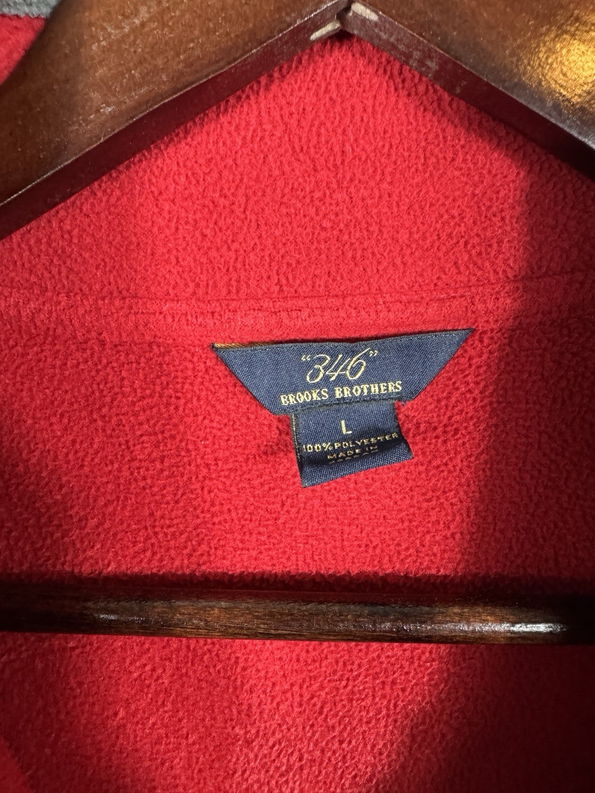 Brooks Brothers Red Two Tone Fleece Men’s Large Long Sleeve Pullover Sweater