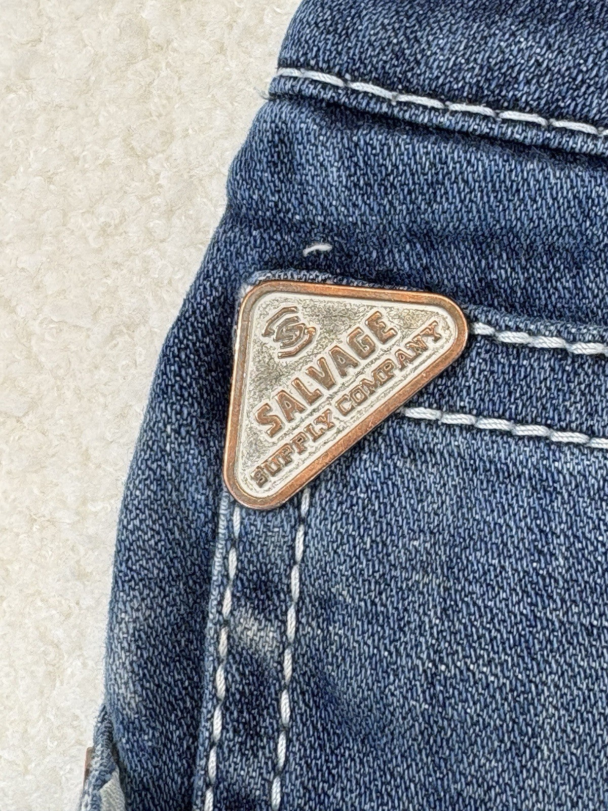 Salvage Supply Co Mayhem Straight Regular Fit Jeans 36x32 Blue Wash SLVG54-46