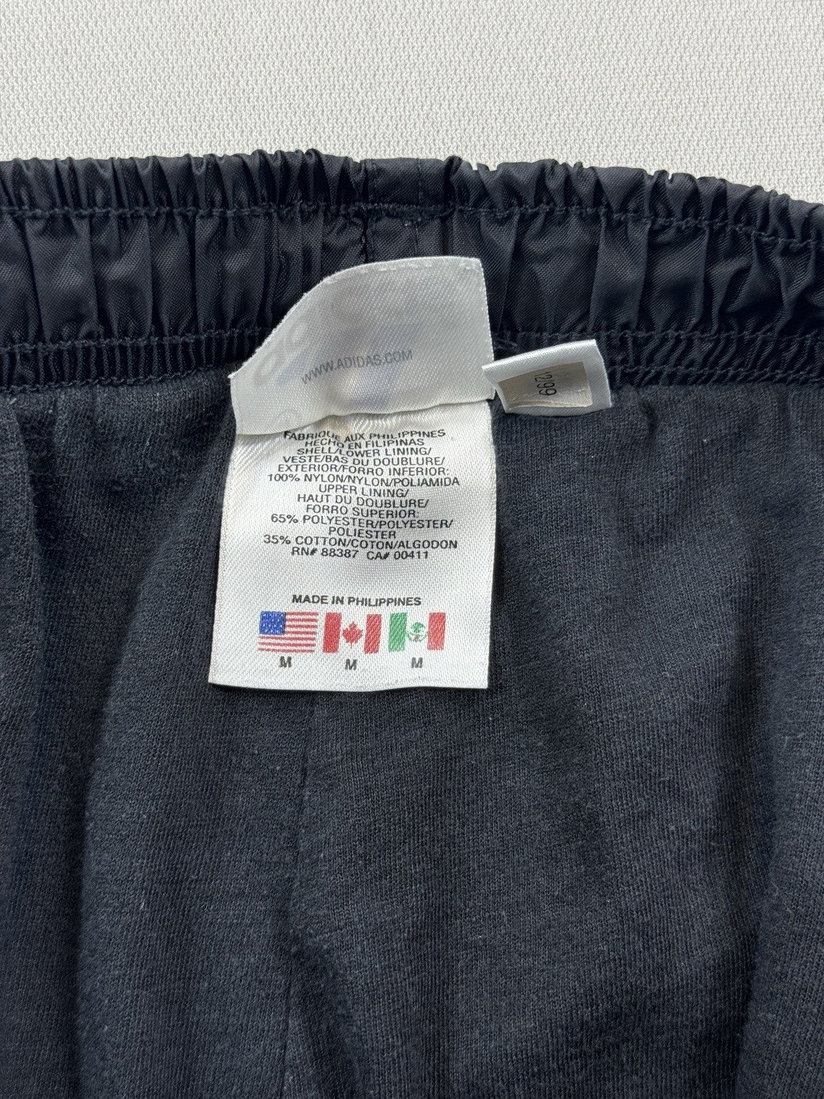 Vintage 90s Adidas Track Pants mens Medium Black Windbreaker Y2K Baggy Lined