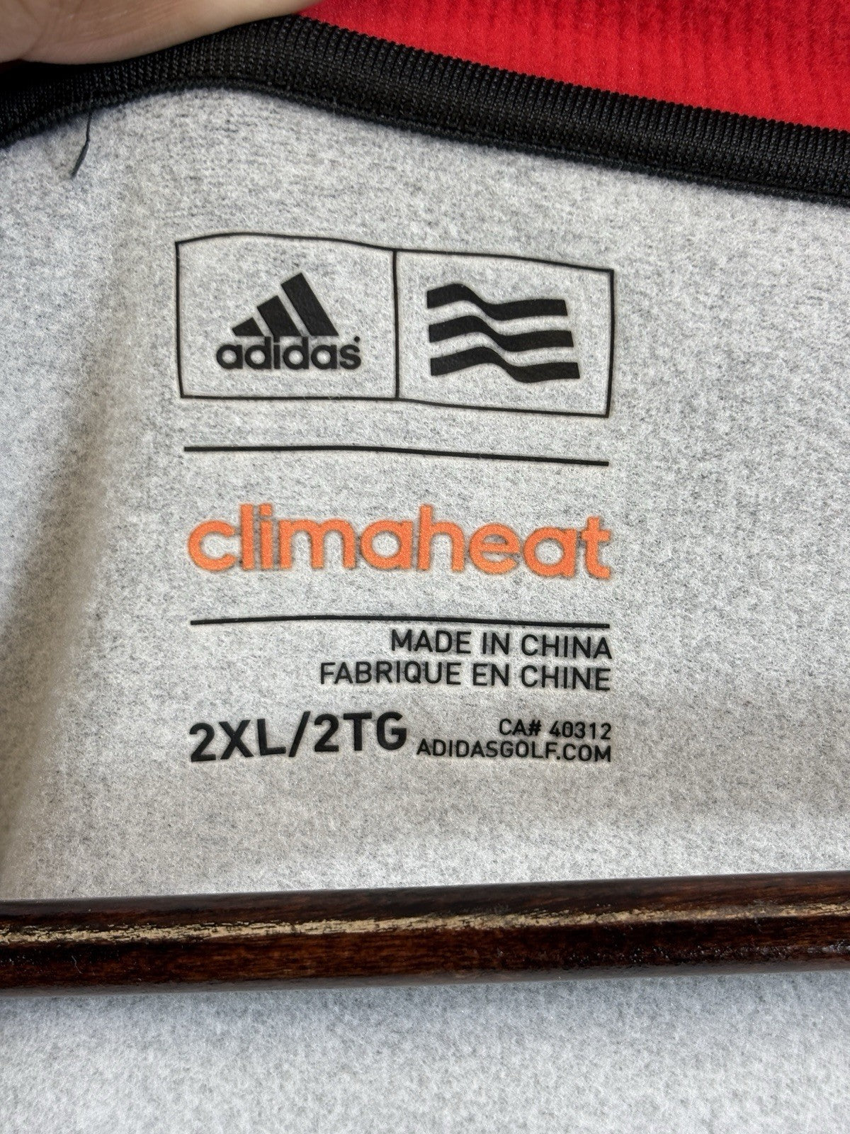 Adidas Climaheat mens 2XL Training Sweater Full Zip Red Lined Warm Athletic