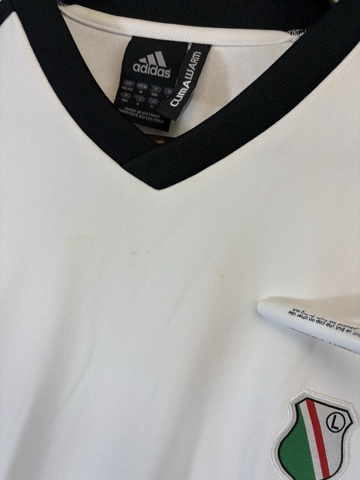 Vintage Adidas Climawarm Team Legia Warsaw Football Sweatshirt White Mens Medium