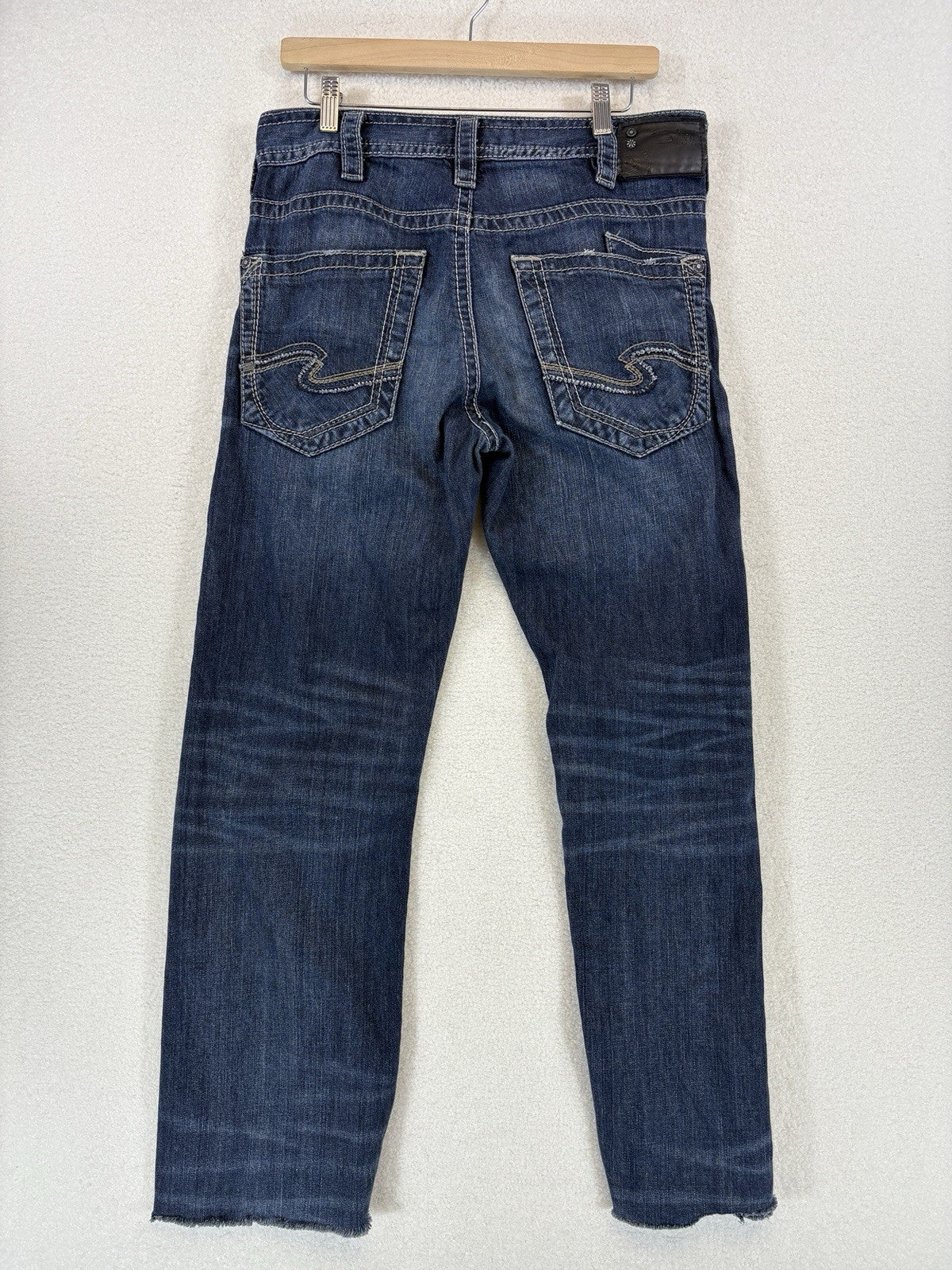 Silver Jeans Zac Blue Denim Relaxed Fit Mens 32x30  Straight Leg Dark Wash