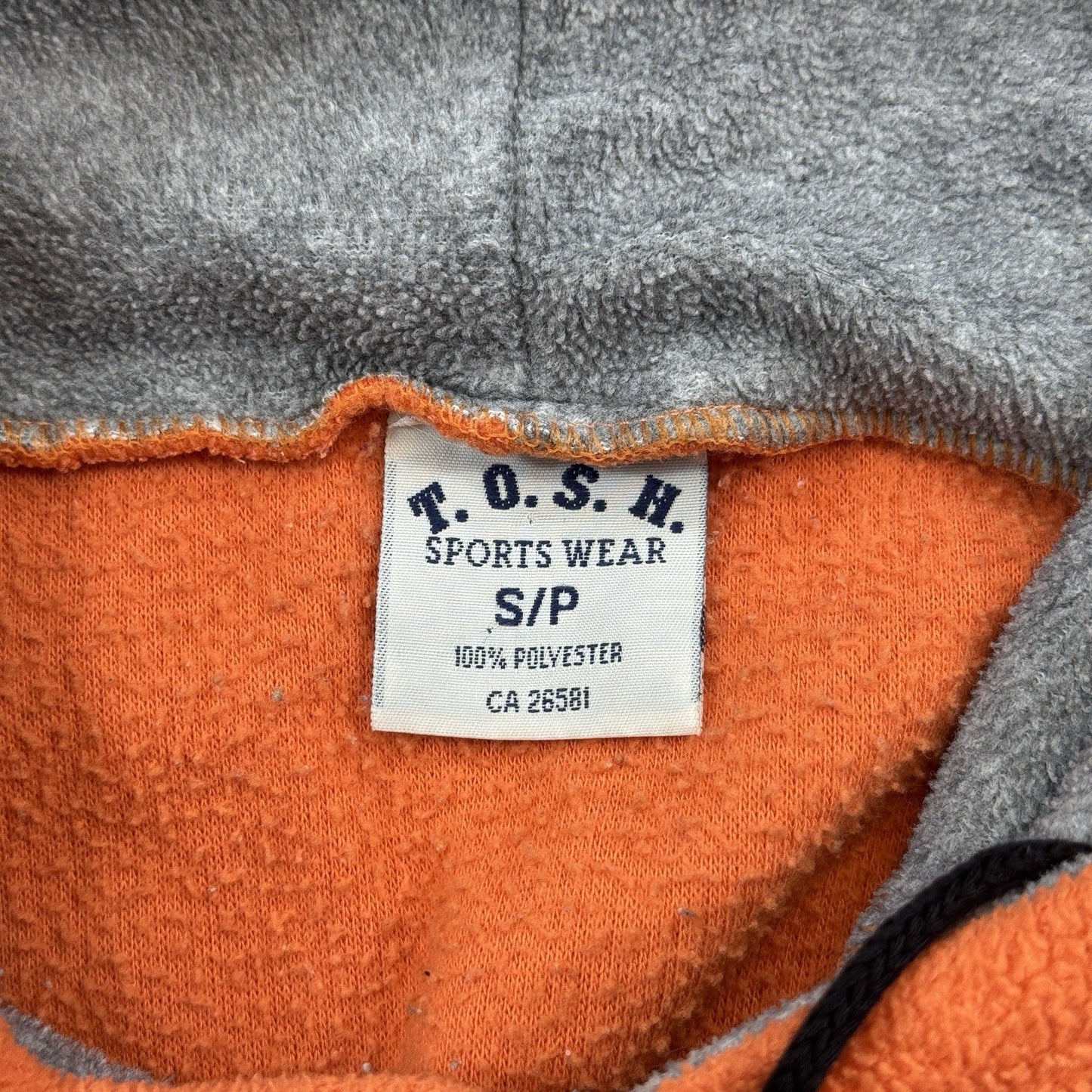 Vintage Gap Hoodie mens Small Orange Spell Out Pullover Fleece Made In Canada
