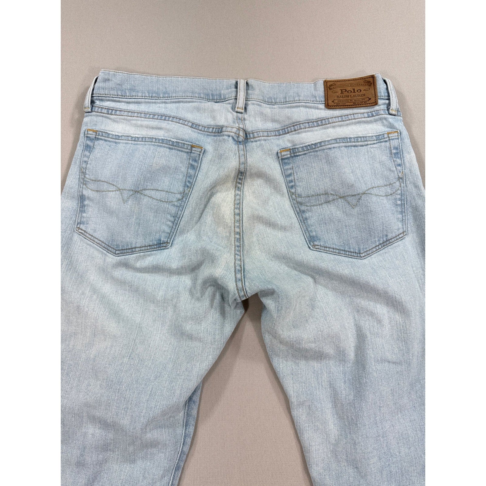 Polo Ralph Lauren mens 34x32 Denim Jeans Light Wash Relaxed Fit Casual Pants