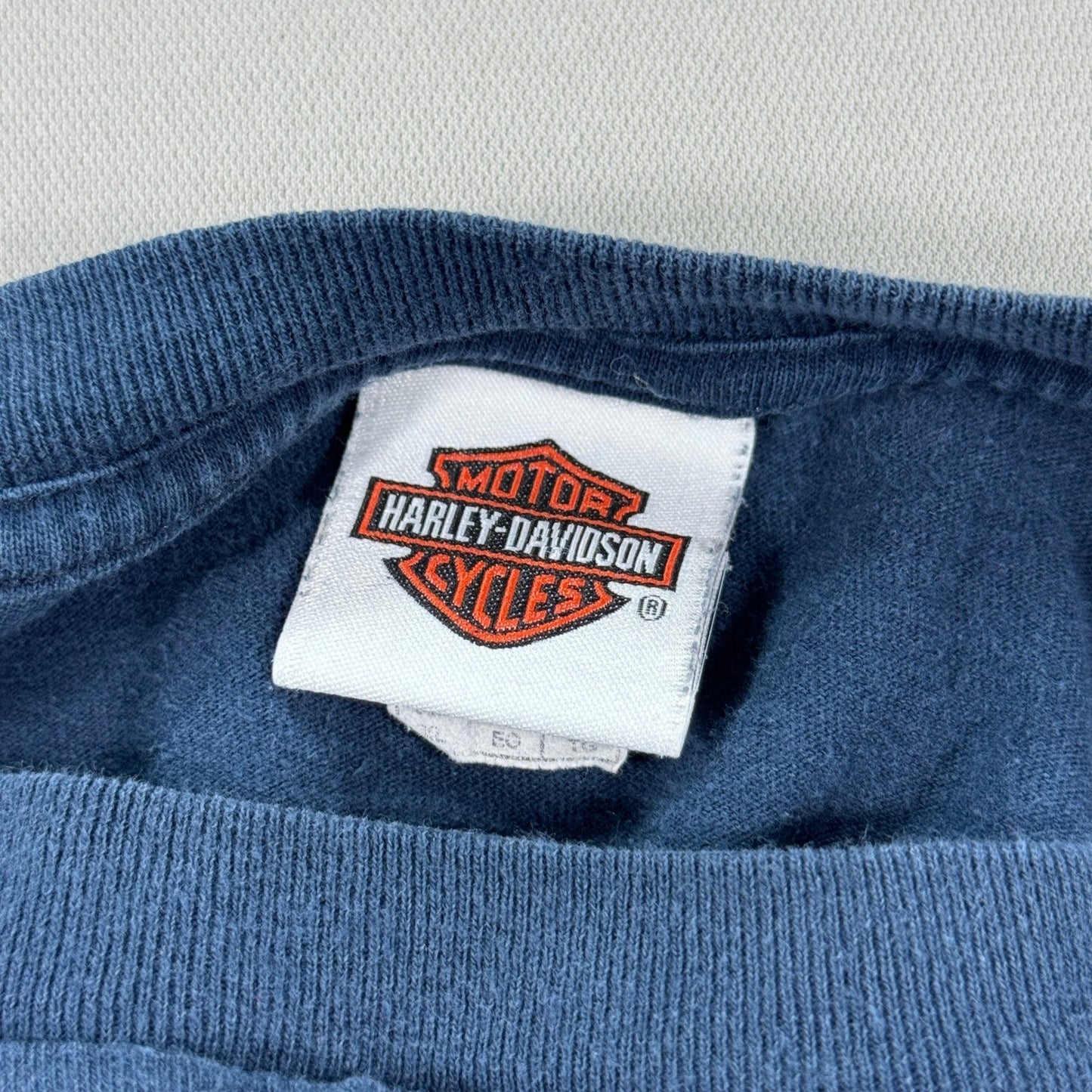 VTG Harley Davidson T-Shirt Front & Back Graphic mens XL Blue Cancun Mexico Y2K