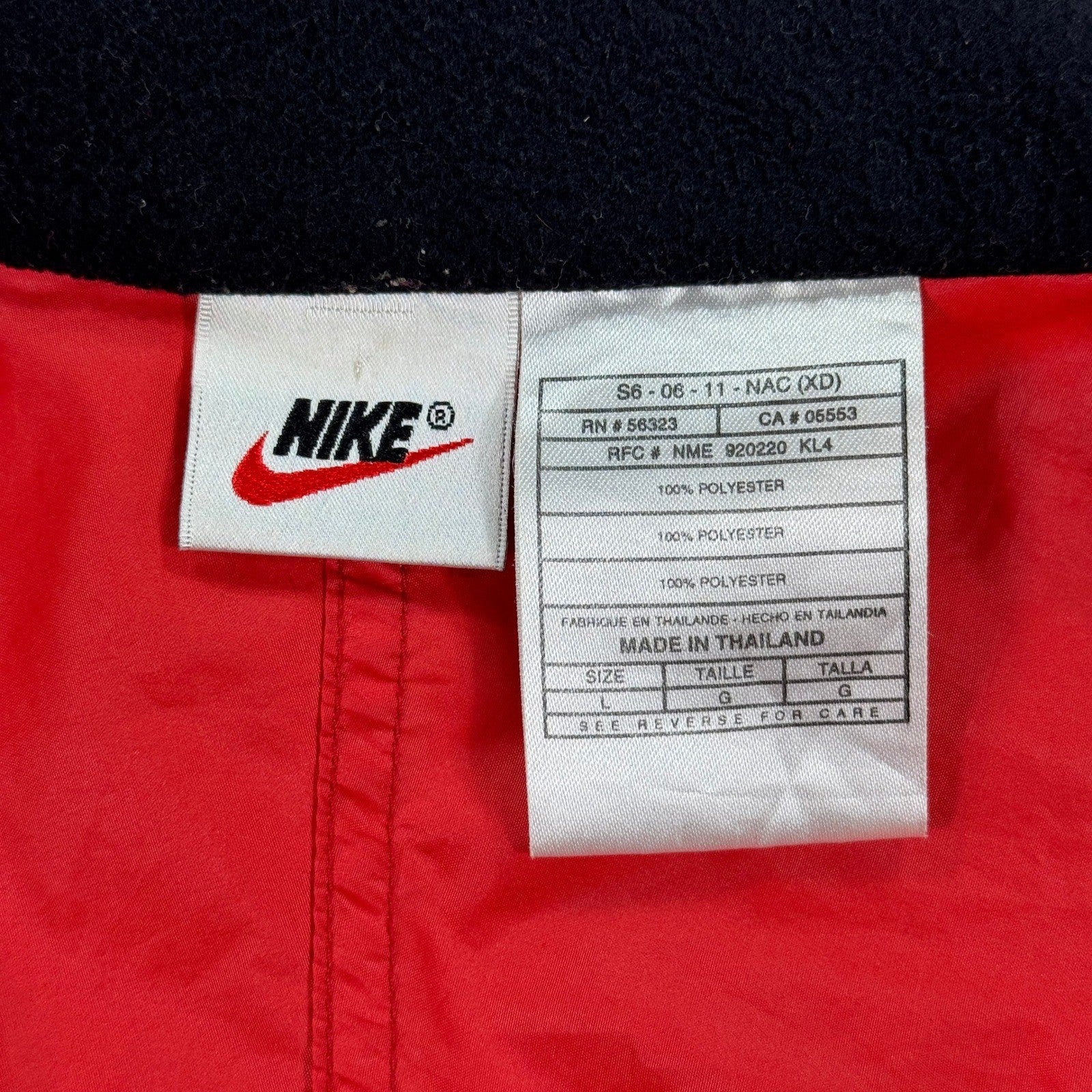 Vintage 90s Nike Fit Track Jacket mens Large Red Full Zip Windbreaker Tailwind