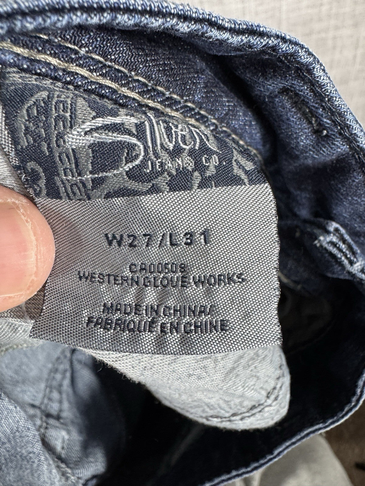 Silver Jeans Suki Slim Beaded Y2K Blue Distressed Womens 27x31