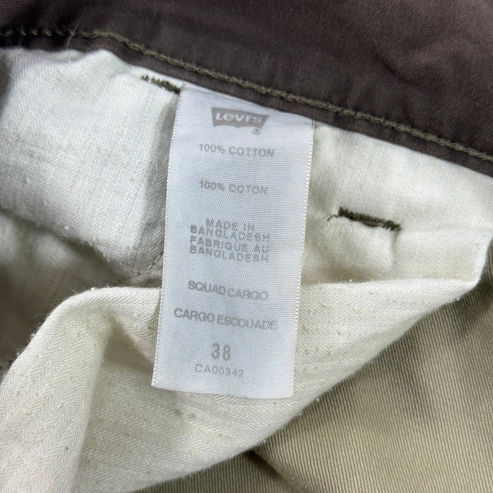 Levi's Originals Cargo Shorts Men's Size 38 Camo Green Red Tab Workwear Baggy