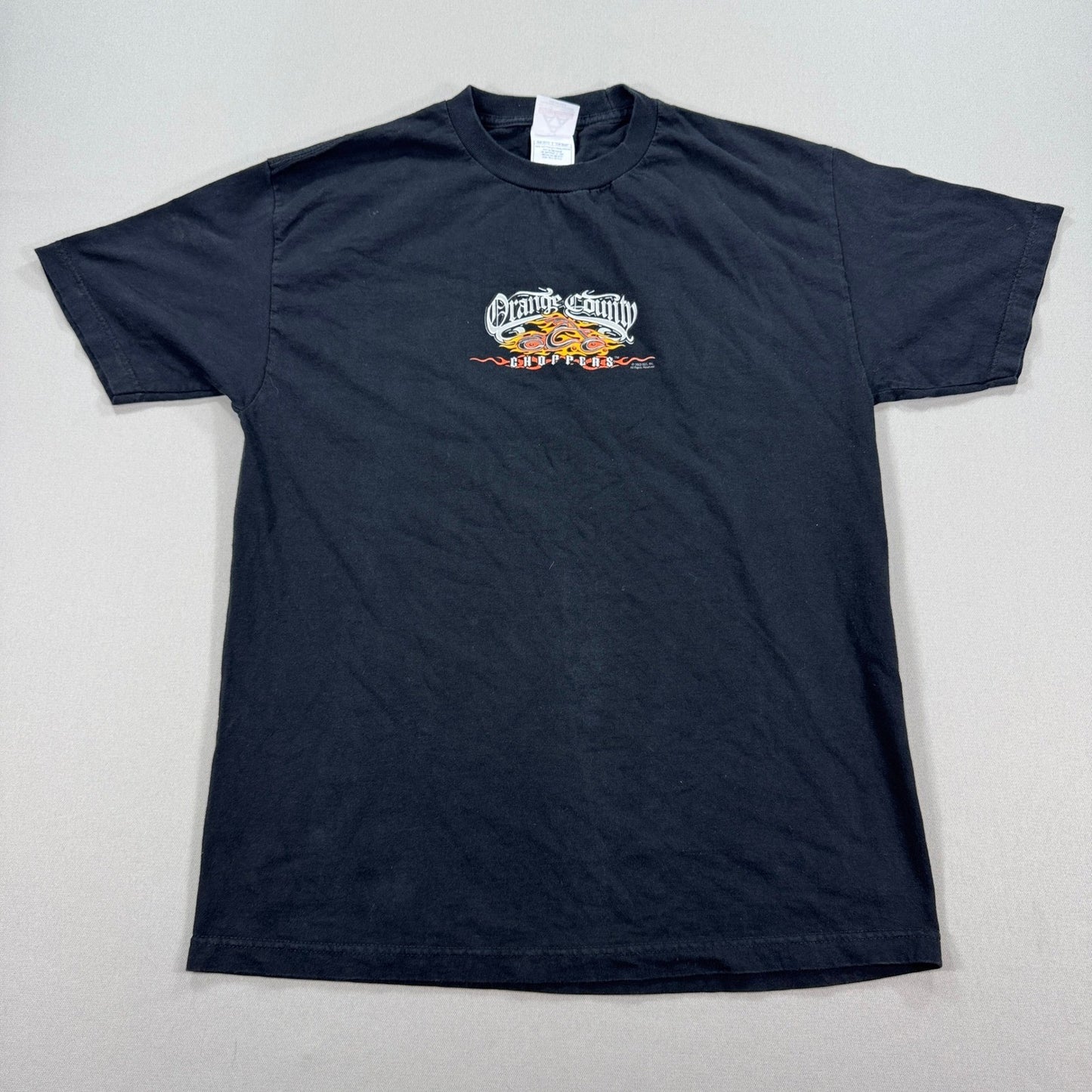 Vintage Orange County Choppers Flames T-Shirt mens Large Black Motorcycle Y2K