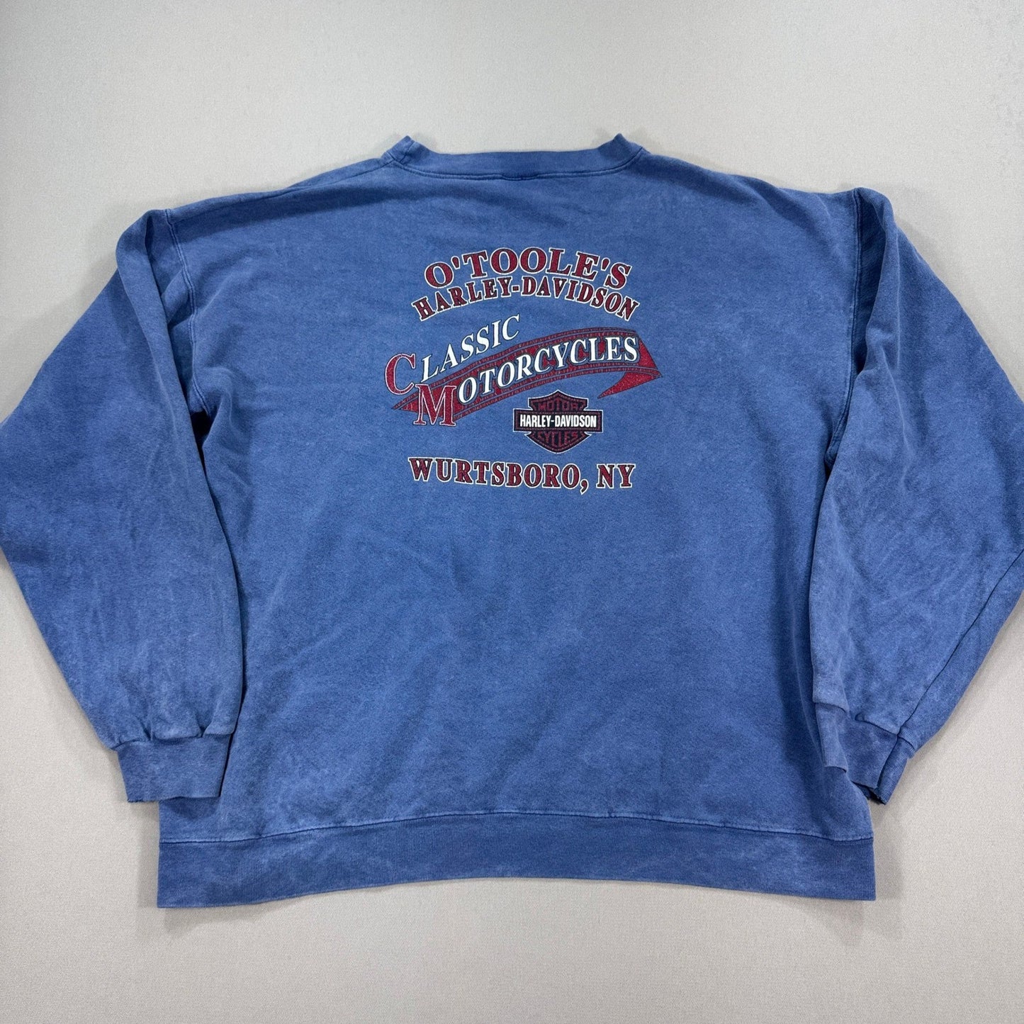 Vintage 90's Harley Davidson Sweatshirt Motorcycles Eagle Logo mens 2XL Blue