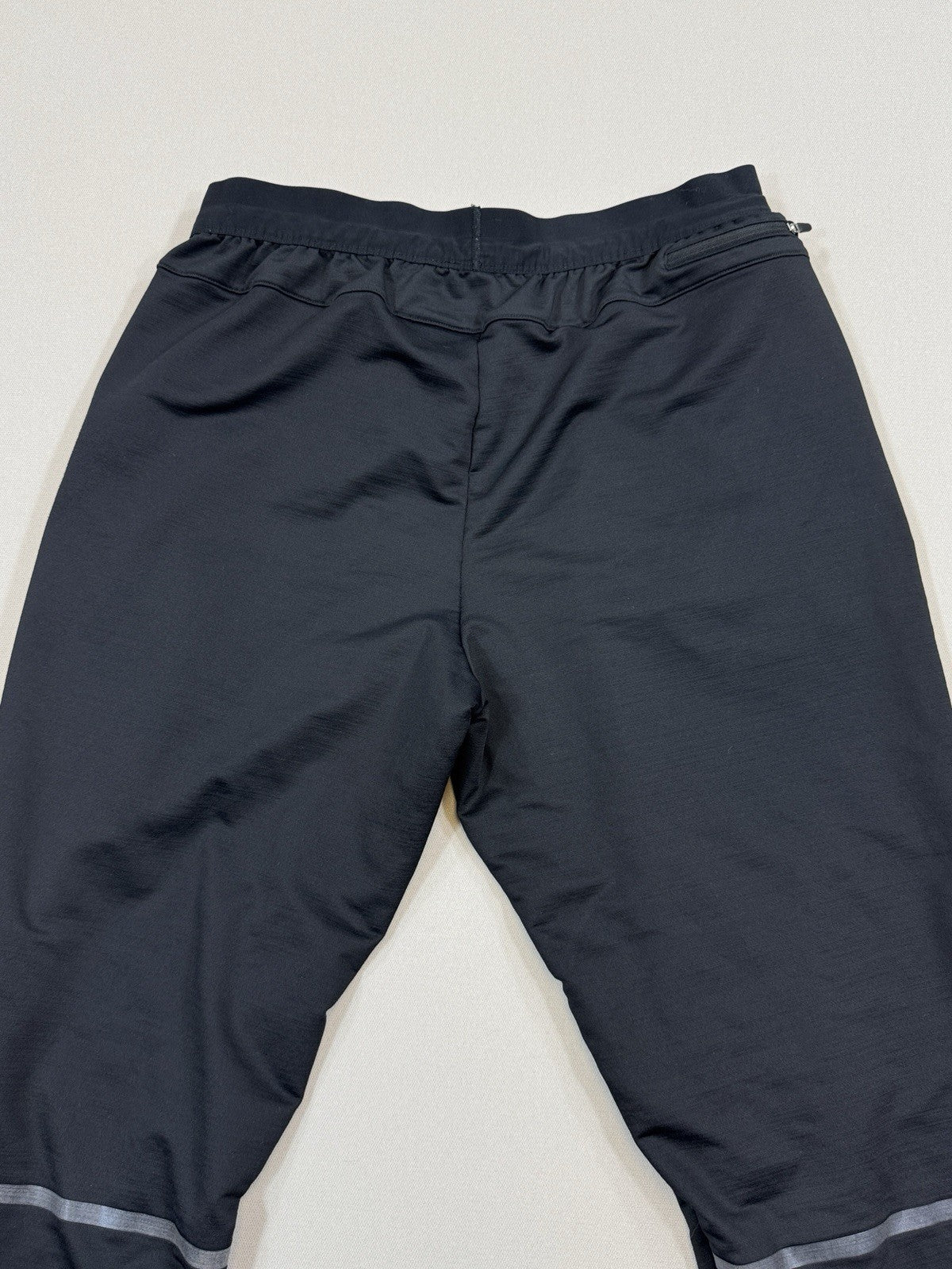 Nike Dri-Fit Track Pants mens Large Black Joggers Zipped Ankles Swoosh Tapered