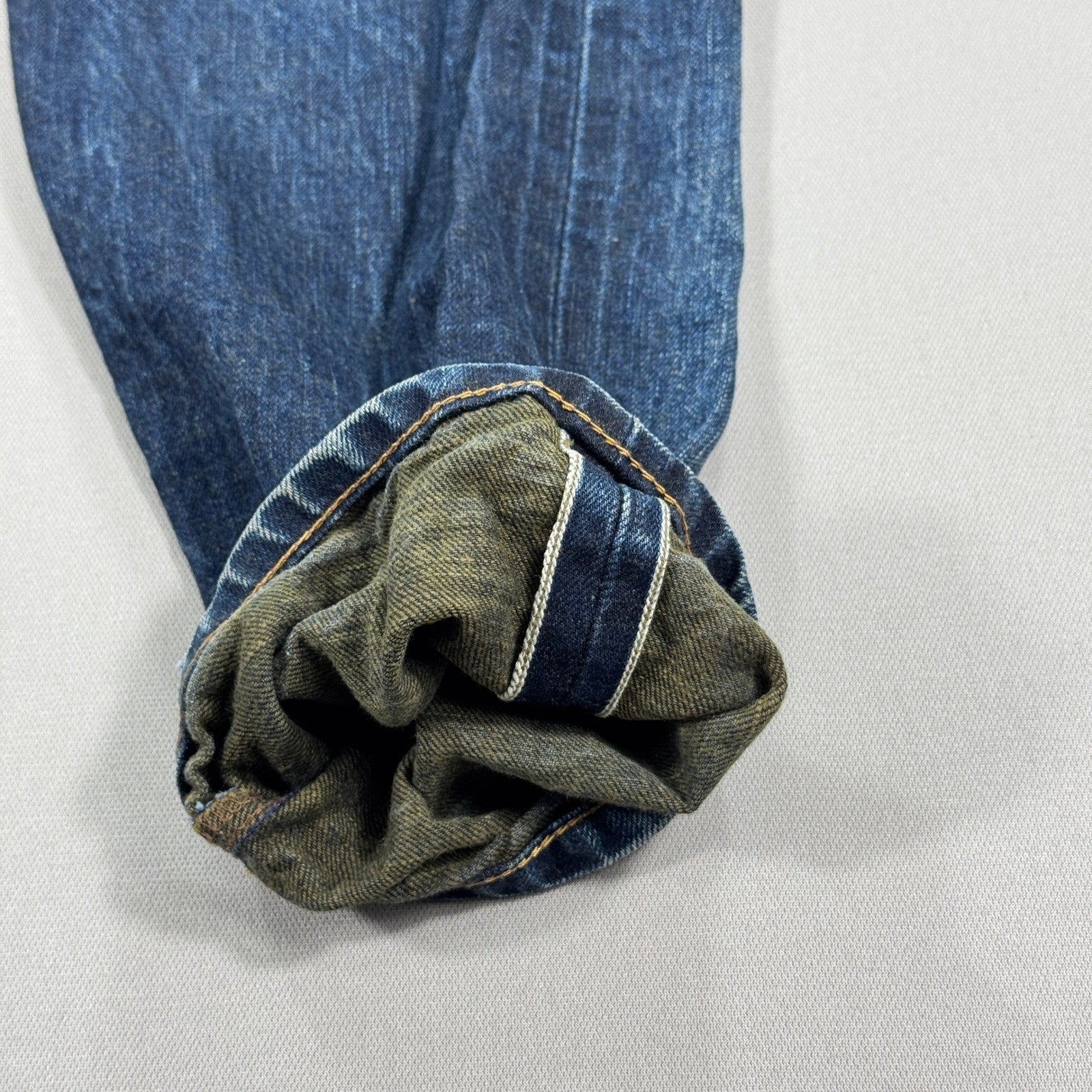 Naked & Famous Denim Jeans Super Guy Catechu Selvedge Indigo mens Size 36 Blue