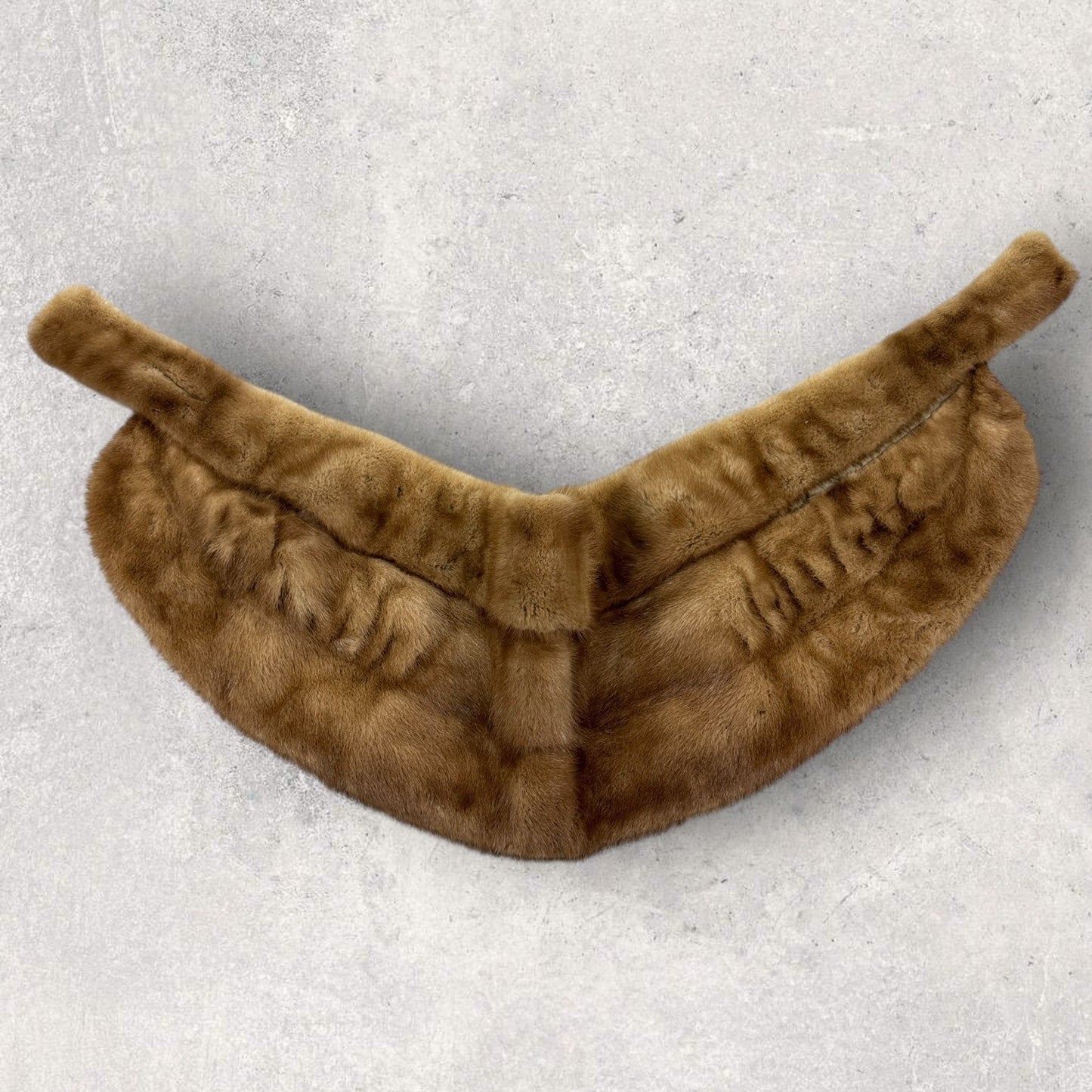 Vintage Reid & Forte Mink Fur Collar Shawl Brown Womens Elegant